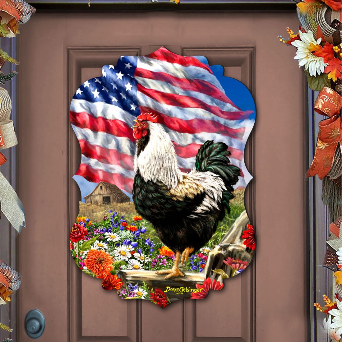 Morning in America Holiday Door Decor by D. Gelsinger - American Christmas Decor - 8467104H-DG