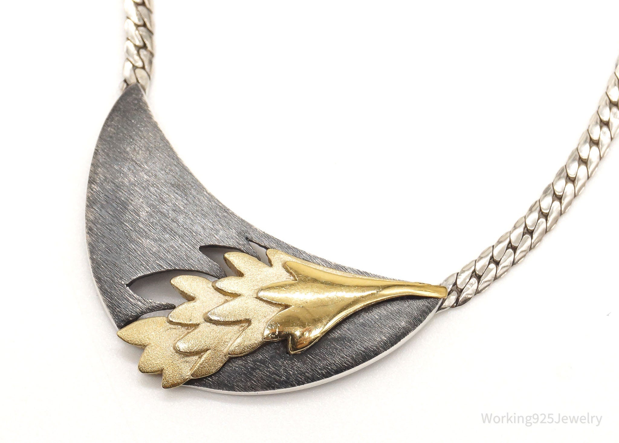 Vintage Gold Vermeil Sterling Silver Necklace 15&amp;quot;