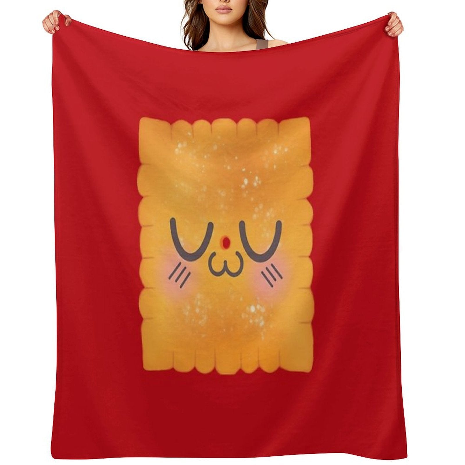 Uwu Cheese Cracker Throw Blanket