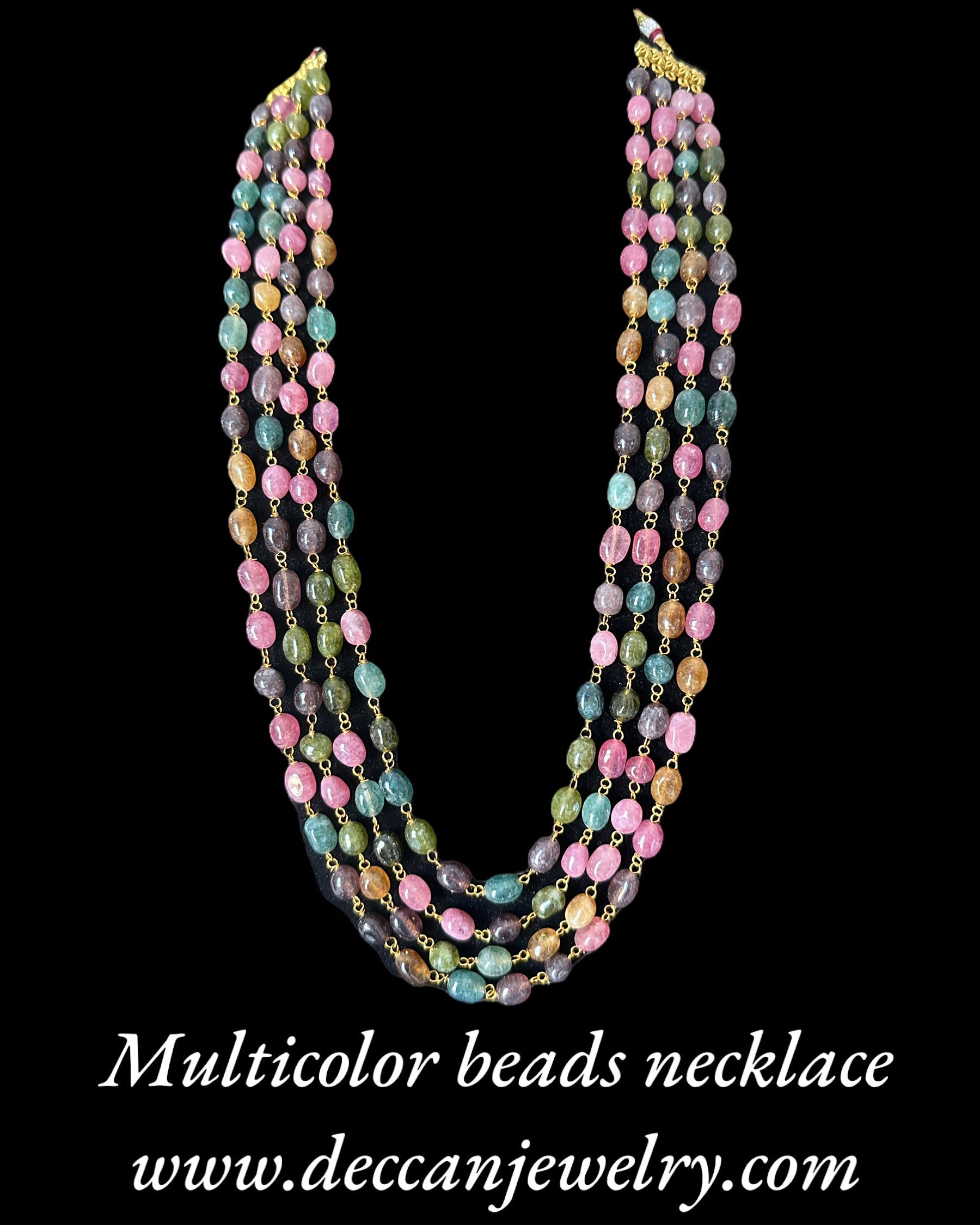 DLN58 Multicolor beads necklace ( SHIPS IN 3 WEEKS )