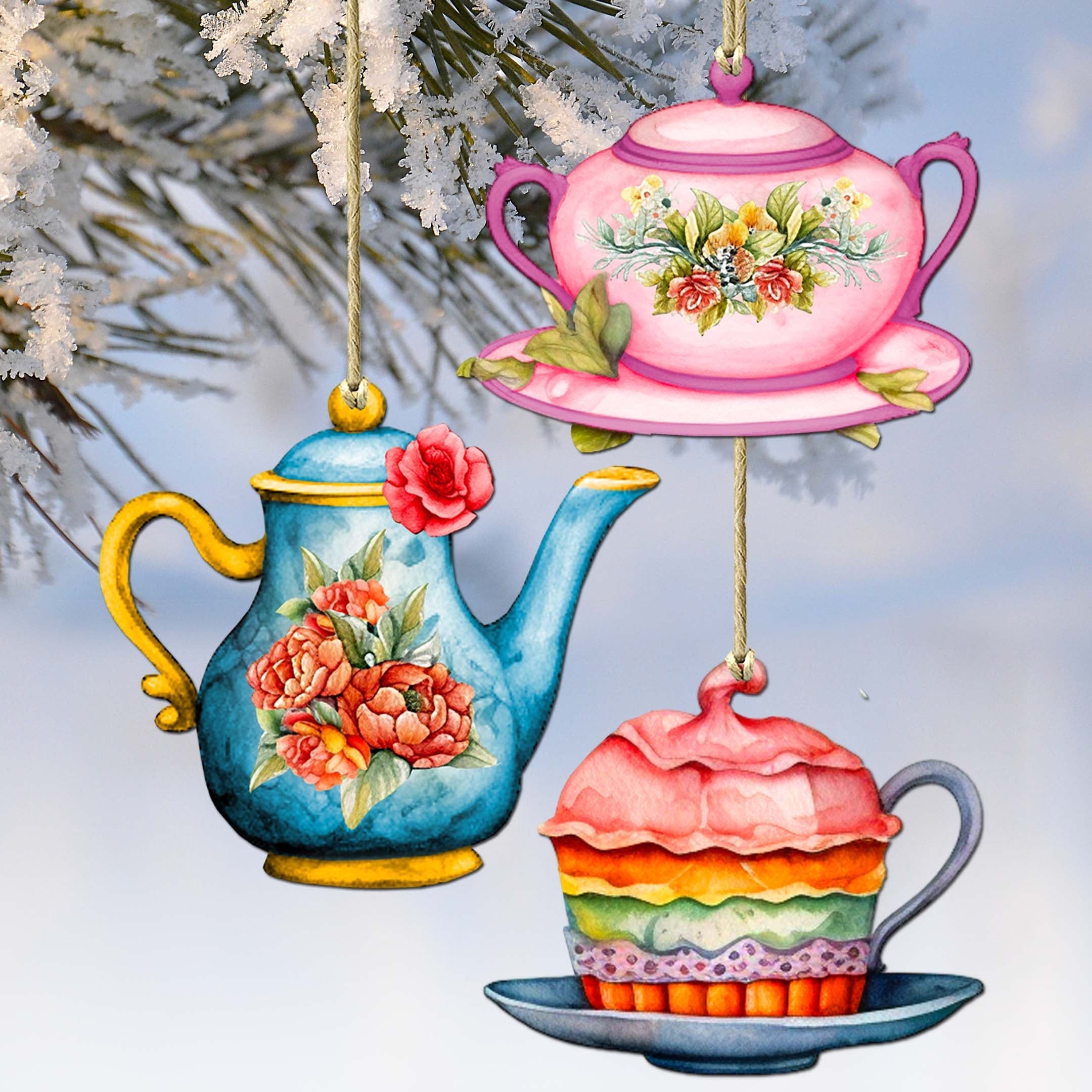 Happy Mother&amp;#39;s Day Decorative Eco Wood Ornaments Set of 3 by G. Debrekht - Love Family Decor - 8091059-S3