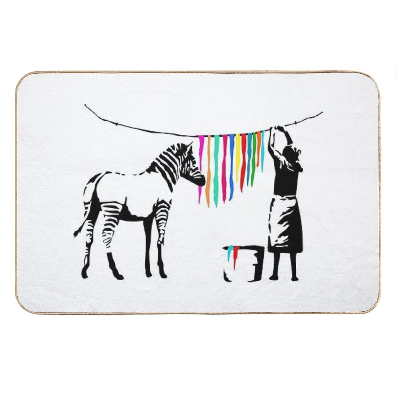 Zebra Stripes Washing - Banksy Graffiti Bath Mat