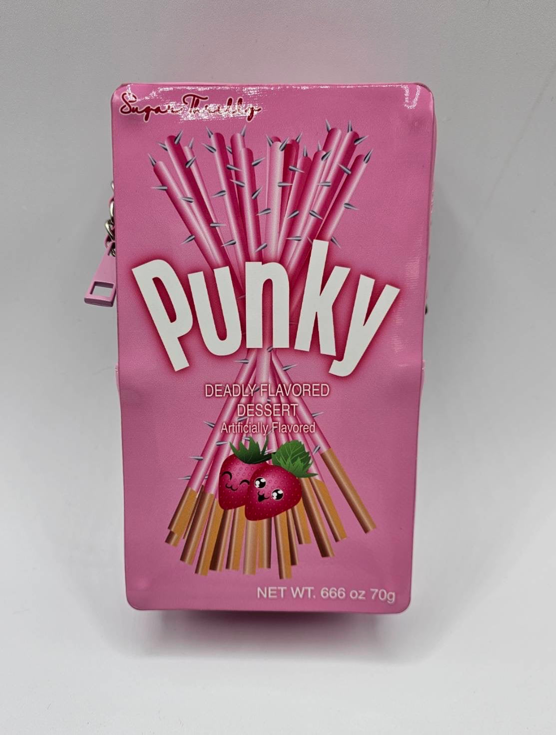 Snakk Attakk Pink Pocky Style Crossbody Bag