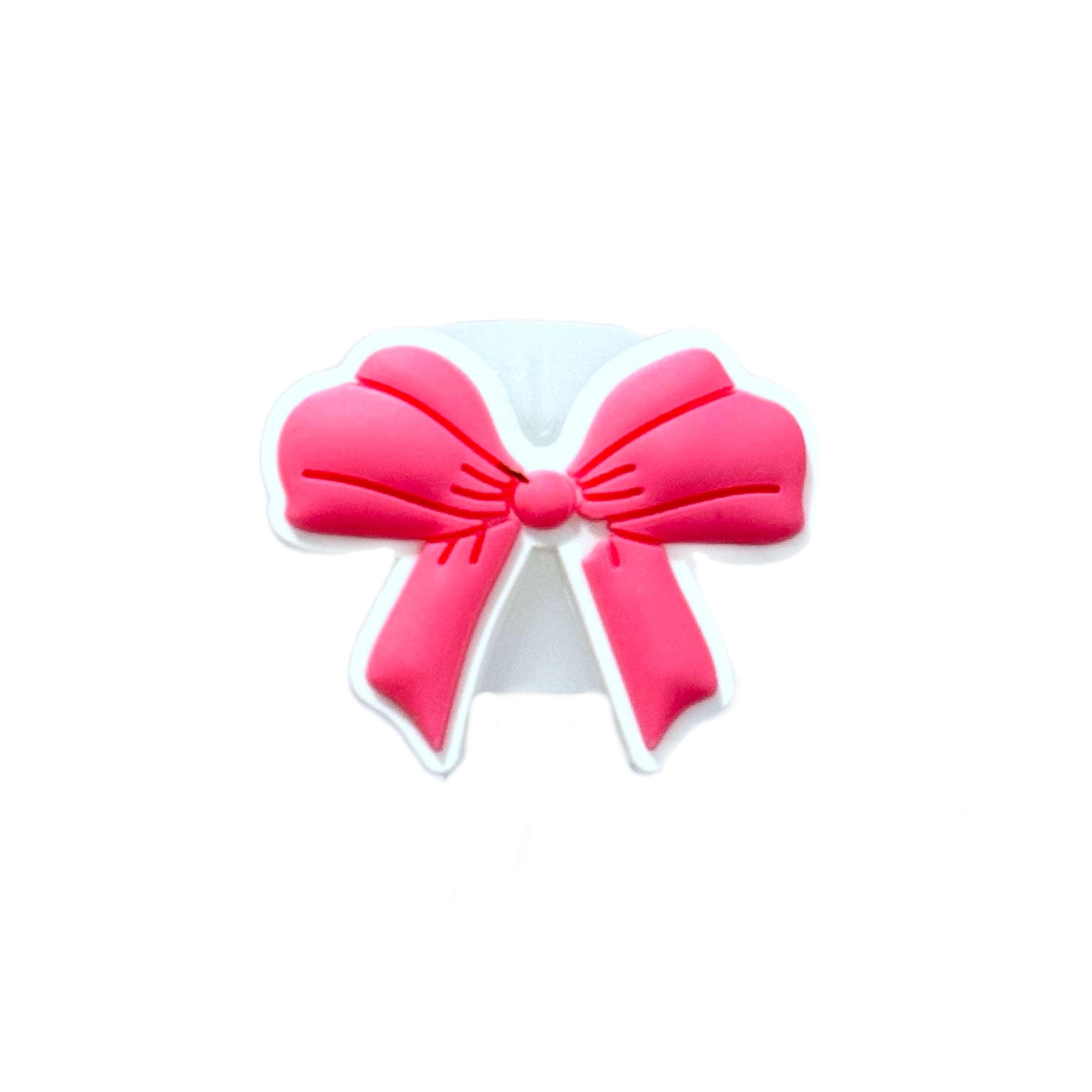 PINK COQUETTE BOW STRAW TOPPER