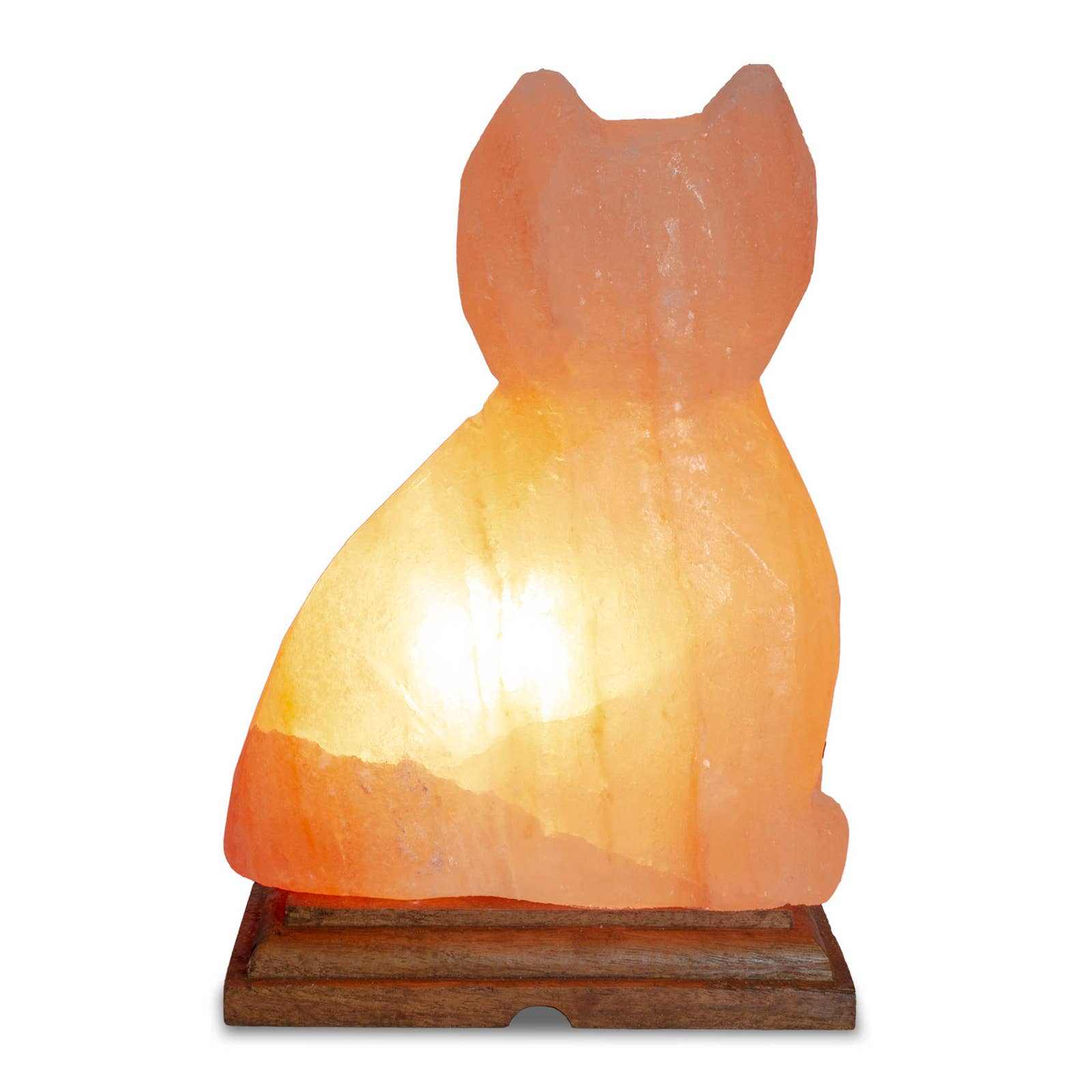 Cat Shaped Salt Lamp  - 10&amp;quot; avg. - Cord, Bulb, Dimmer