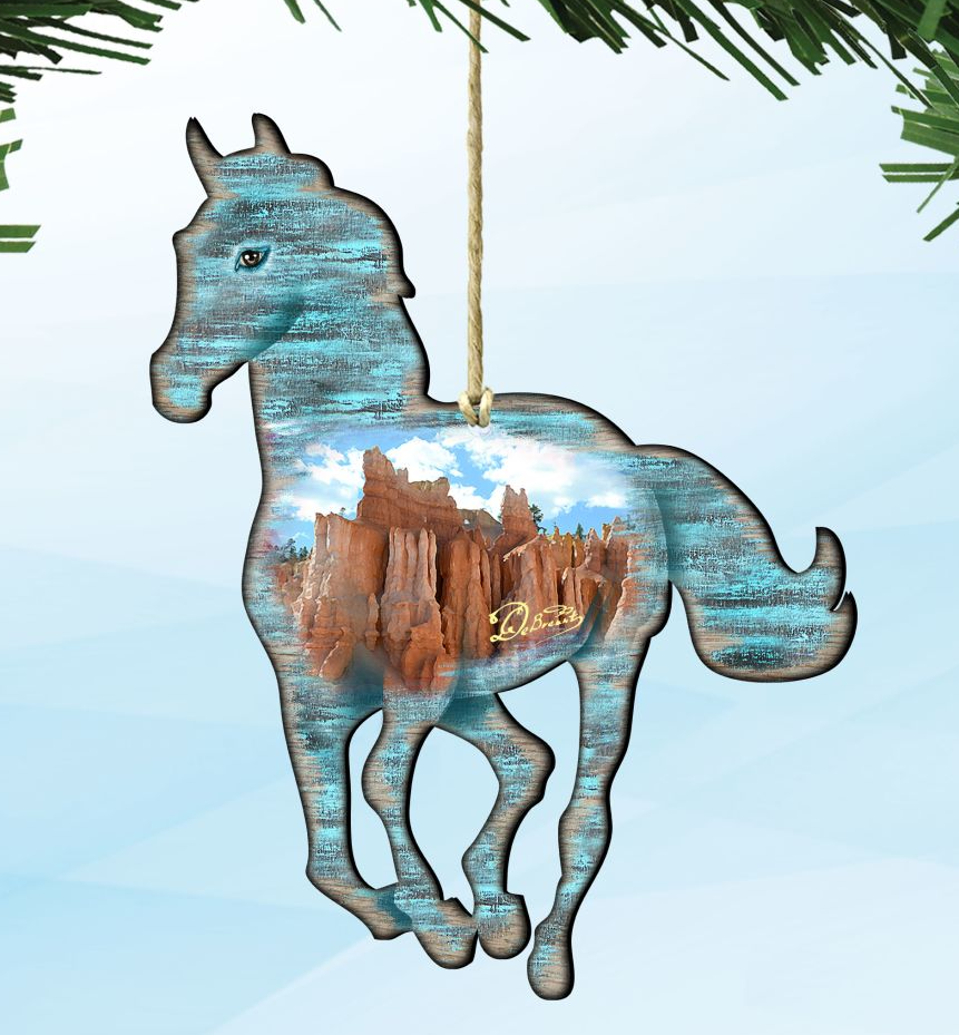 Rustic Horse Wooden Ornaments - Tree Ornament by Nature Wonders - Wildlife Holiday Decor - 8198157