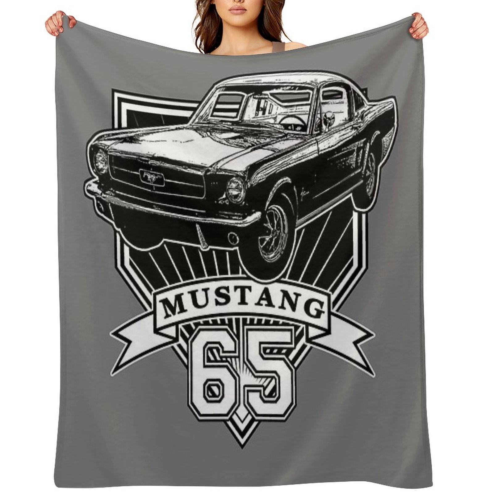 65 Mustang Fastback Throw Blanket
