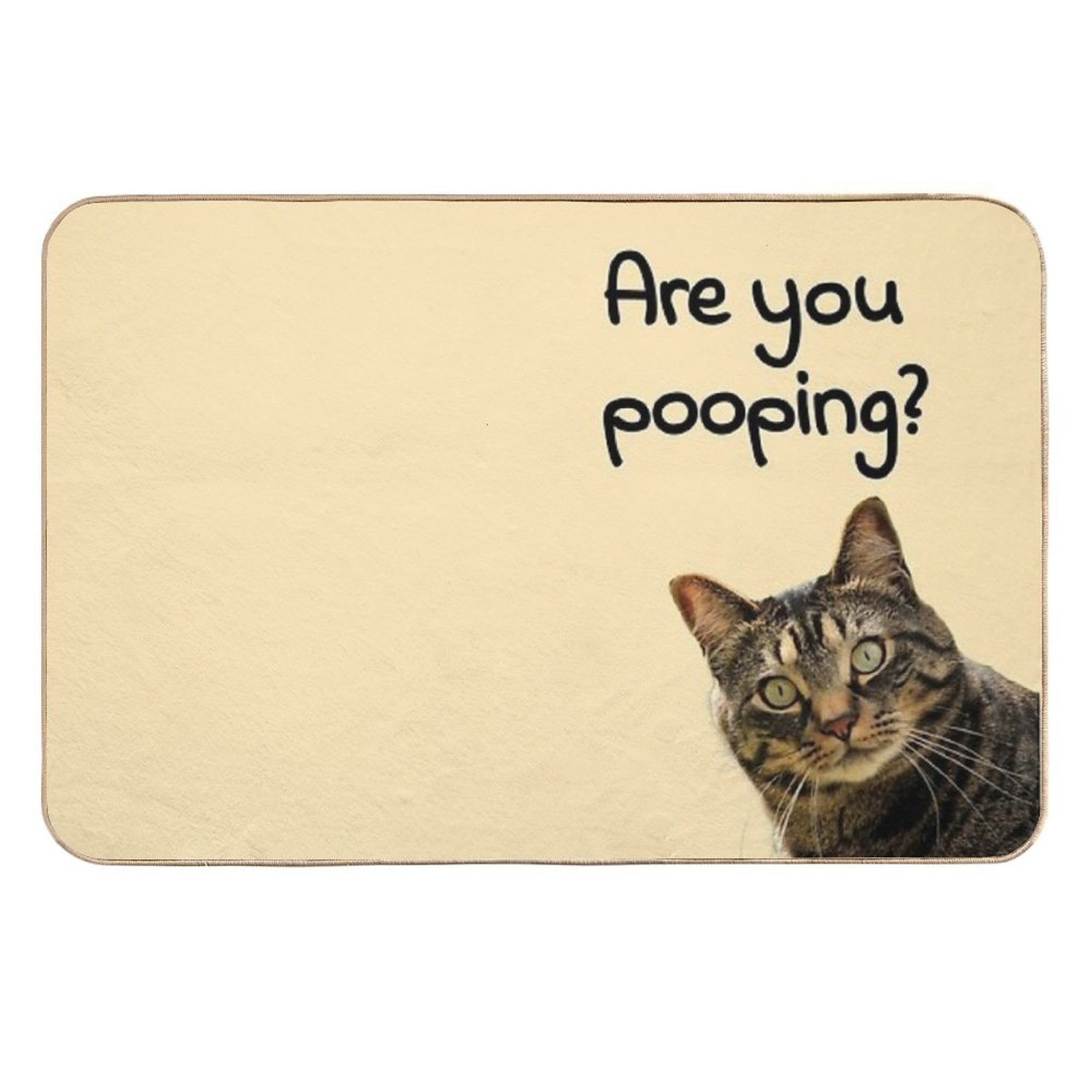 Are You Pooping - Funny Cat Meme for Bathroom Or Restroom Decoration  Toxin-Free Bath Mat