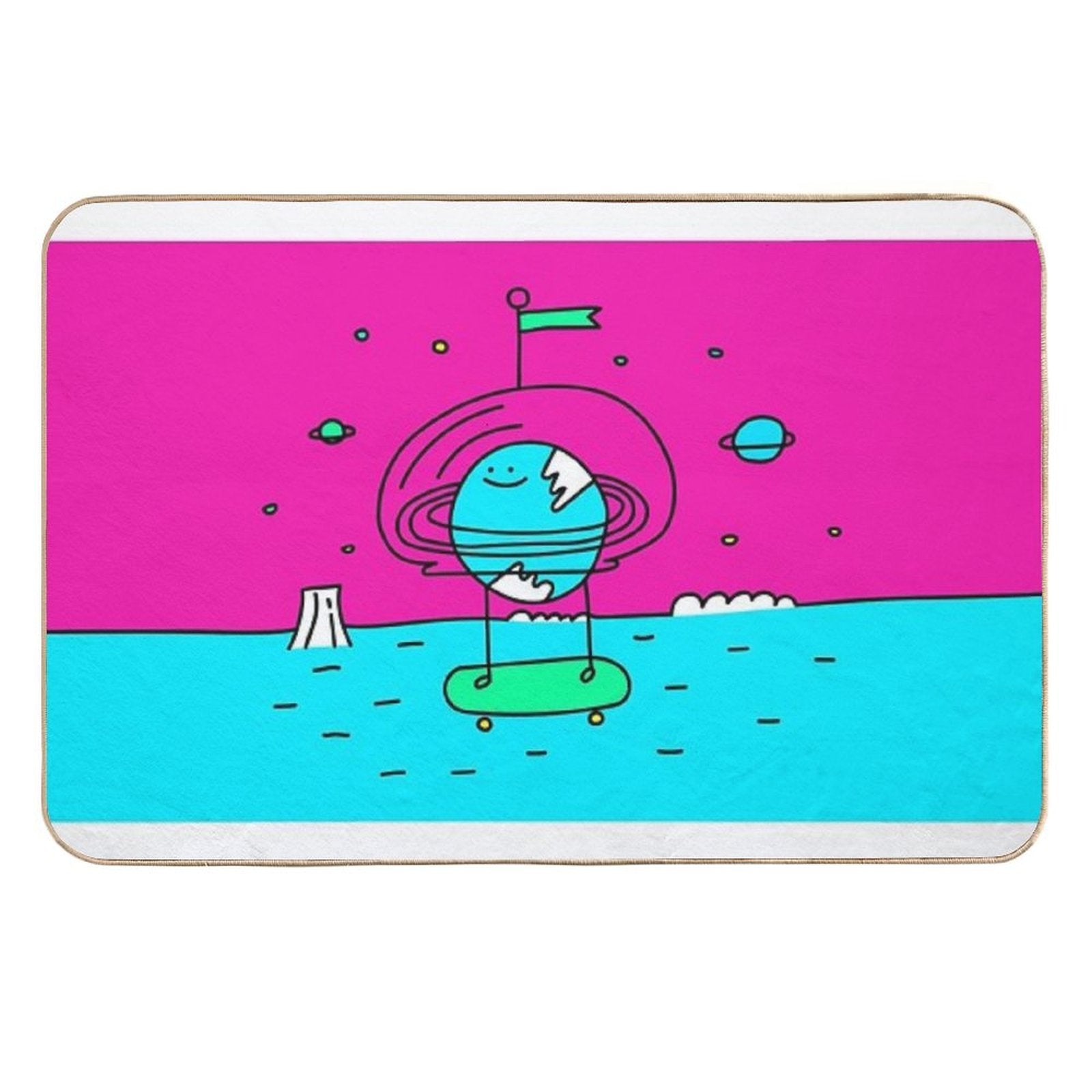 Surreal Planet - Mr Beaker  Easy Maintenance Bath Mat