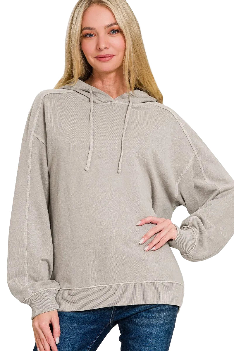 Garden Naked French Terry Pigment Dye &amp;amp; Enzyme Washing Hoodie