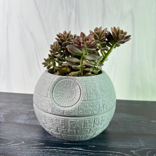 Deathstar Planter with Hidden Drip Tray | Star Wars Inspired