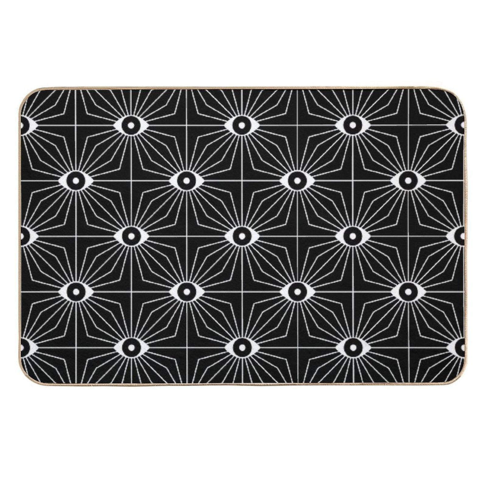 Electric Eyes - Black And White  Toxin-Free Bath Mat