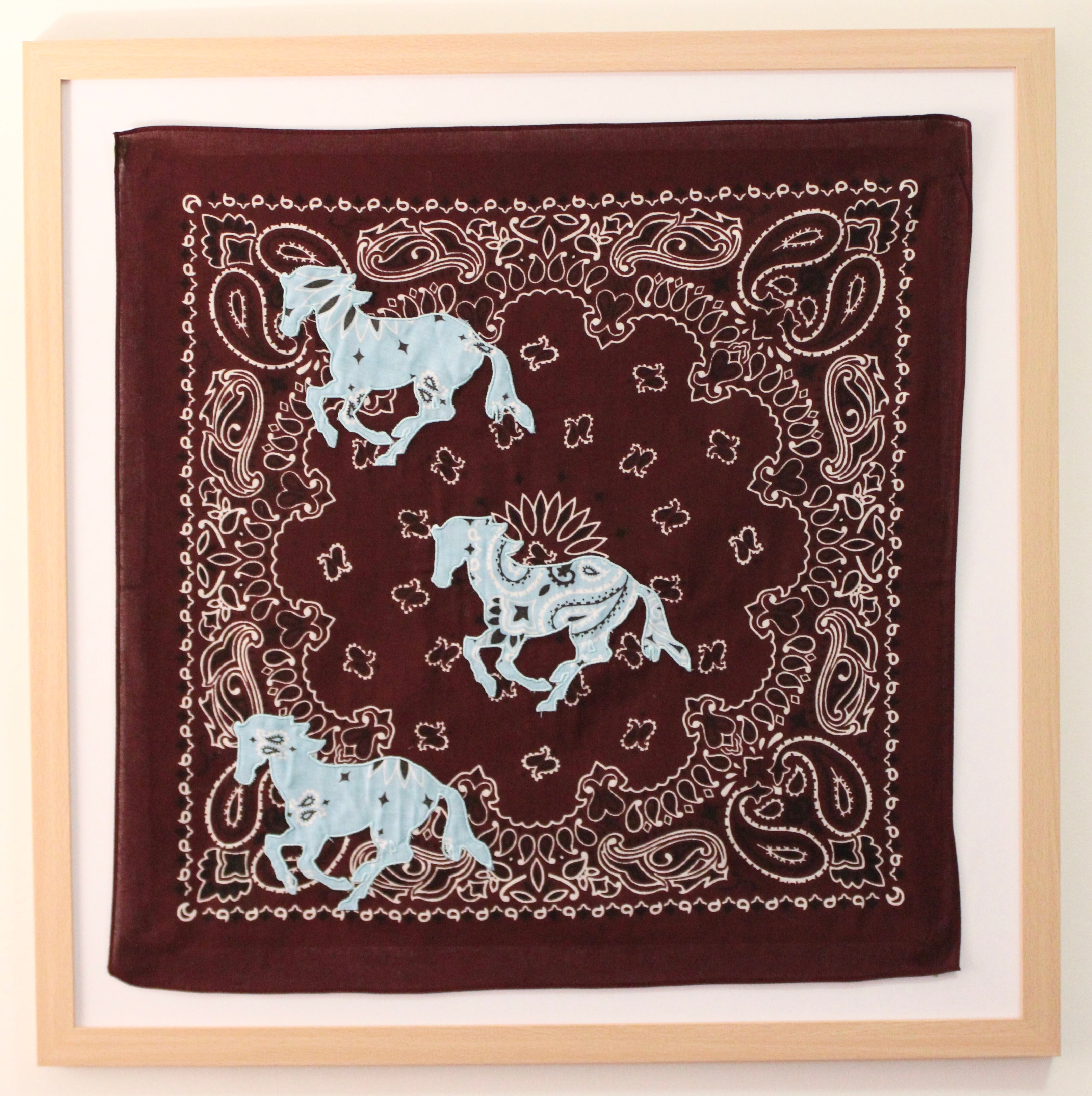 Wild Horses Embroidered Bandana