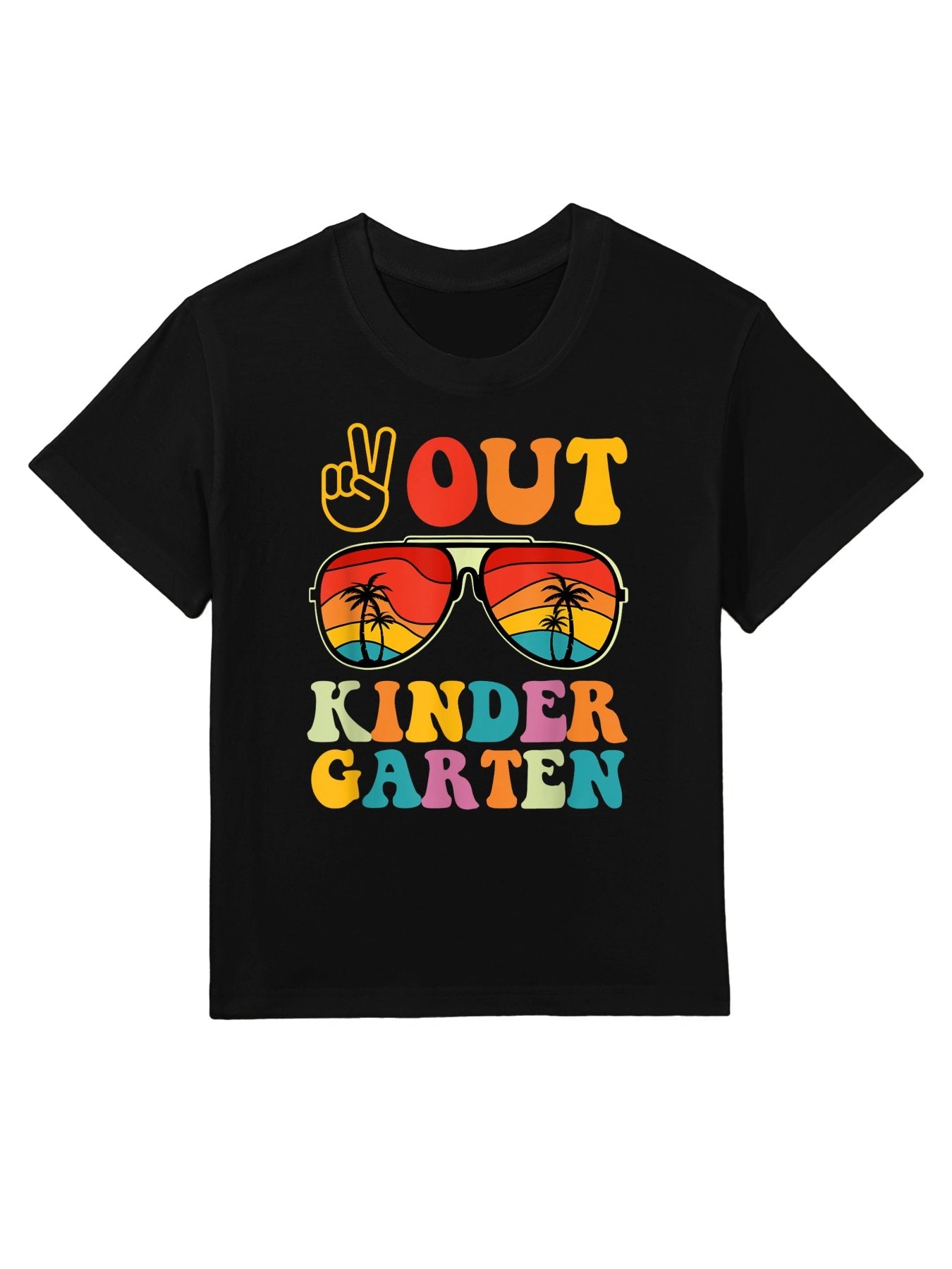 Peace Out Kindergarten Graduation Last Day Of School Retro Kids T-Shirt
