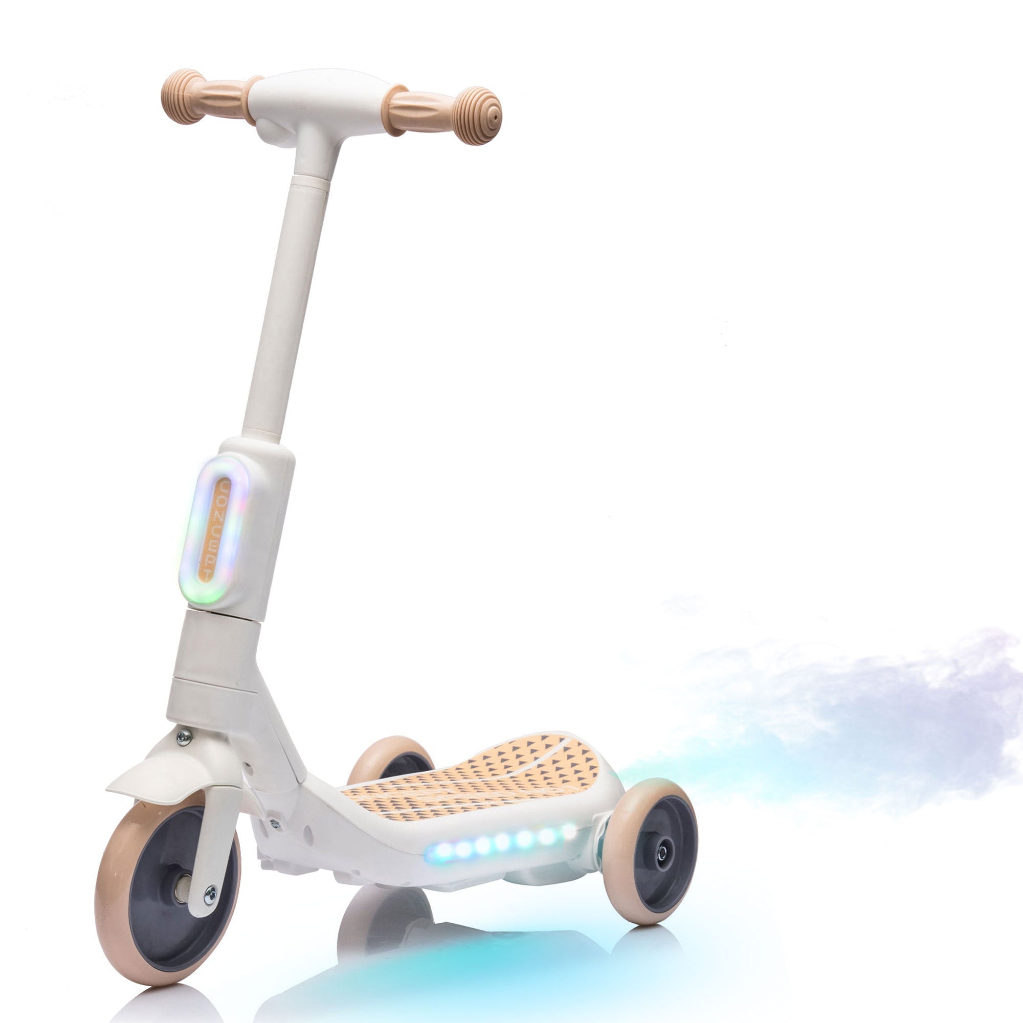 2in1 Kids Ride On Three-Wheel Balance Electric Scooter,Toy for kids,Tail Color Lights W/Spray,Wider Pedal,PU Wheels For Effective Floor Protection,Independent Light Switch With Music,For Kids 3-6