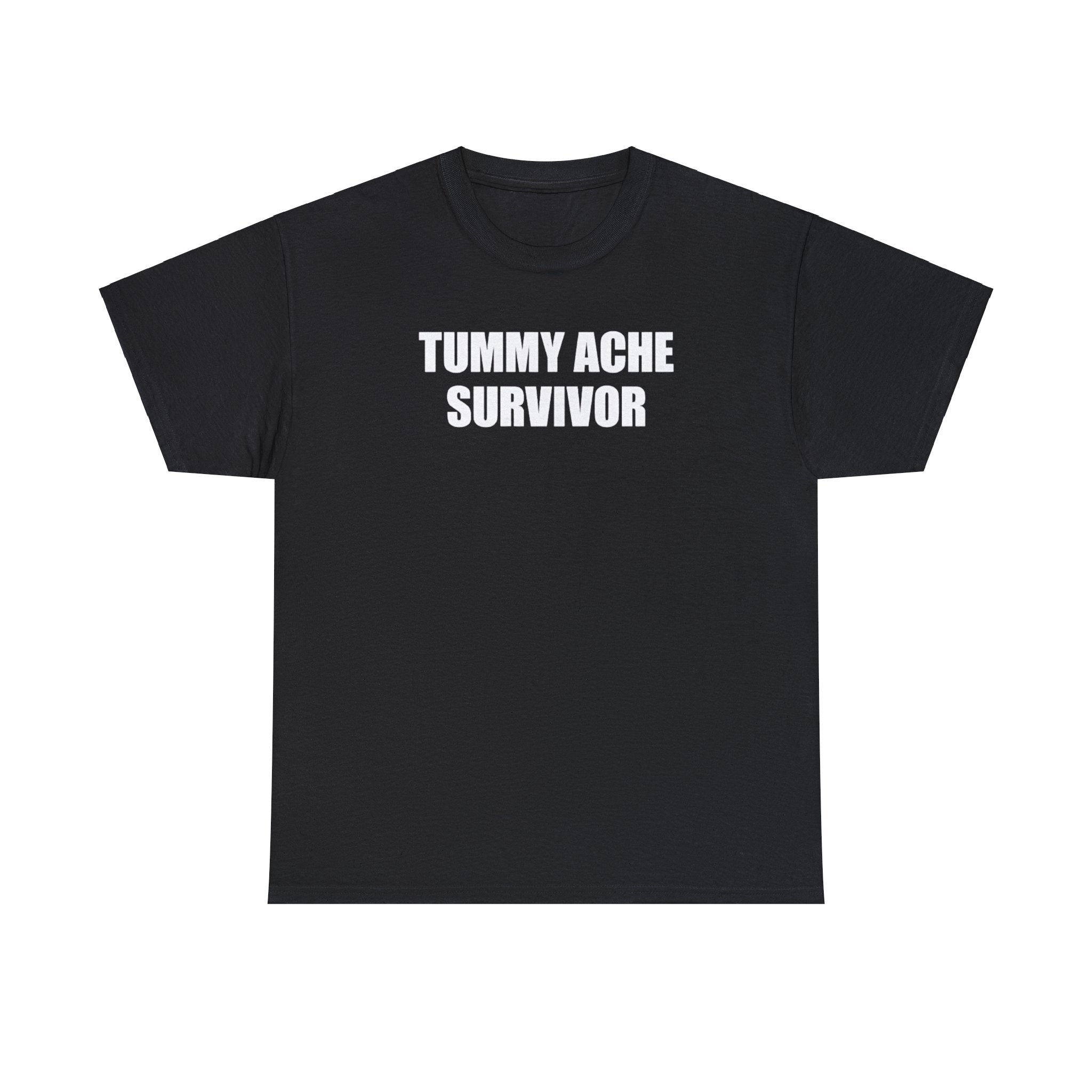 Tummy Ache Survivor Shirt – Funny Meme T-Shirt for Food Lovers &amp;amp; Humor Fans