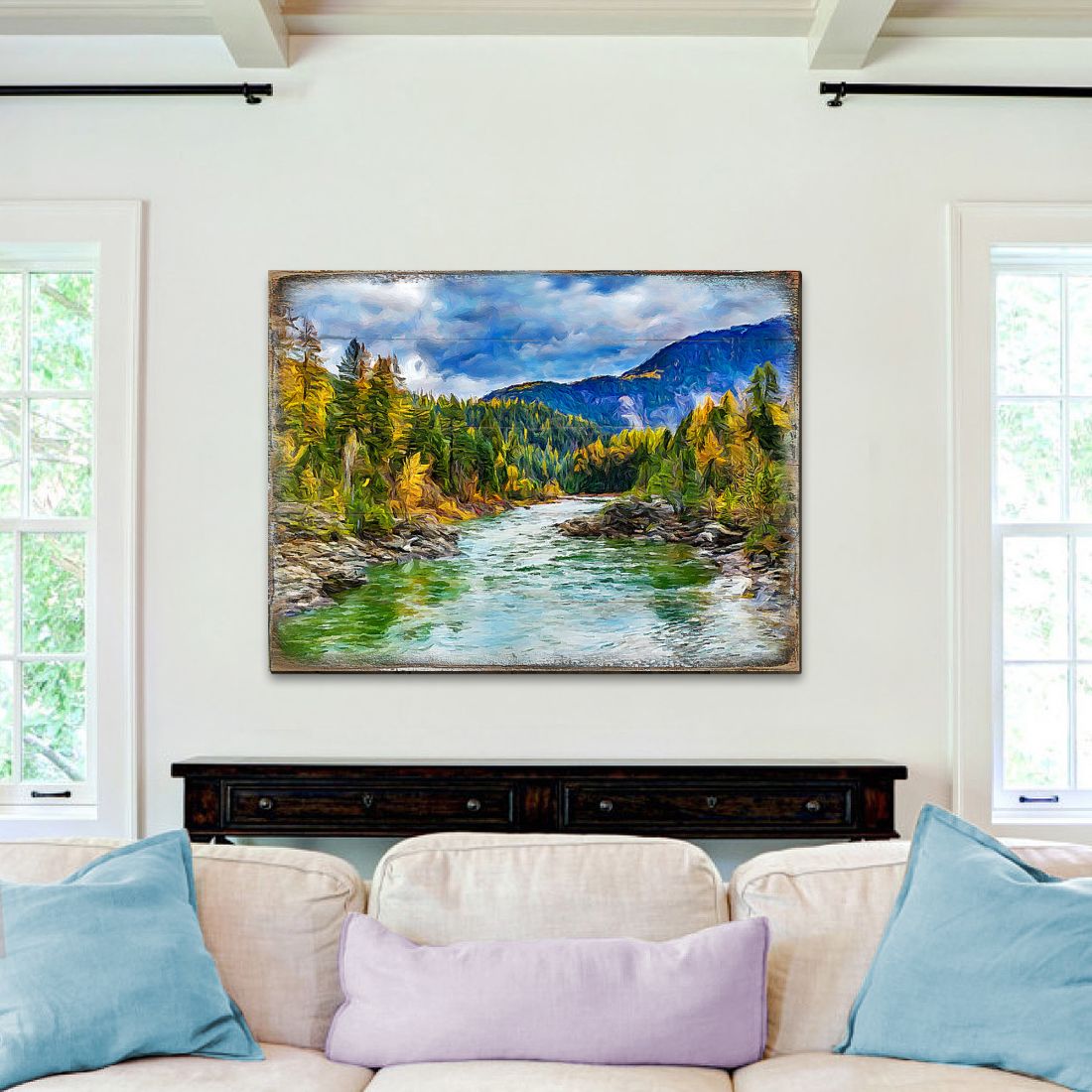 Forest River Art Wooden Wall Art by Nature Wonders - Nature Wildlife Décor  - 95246B