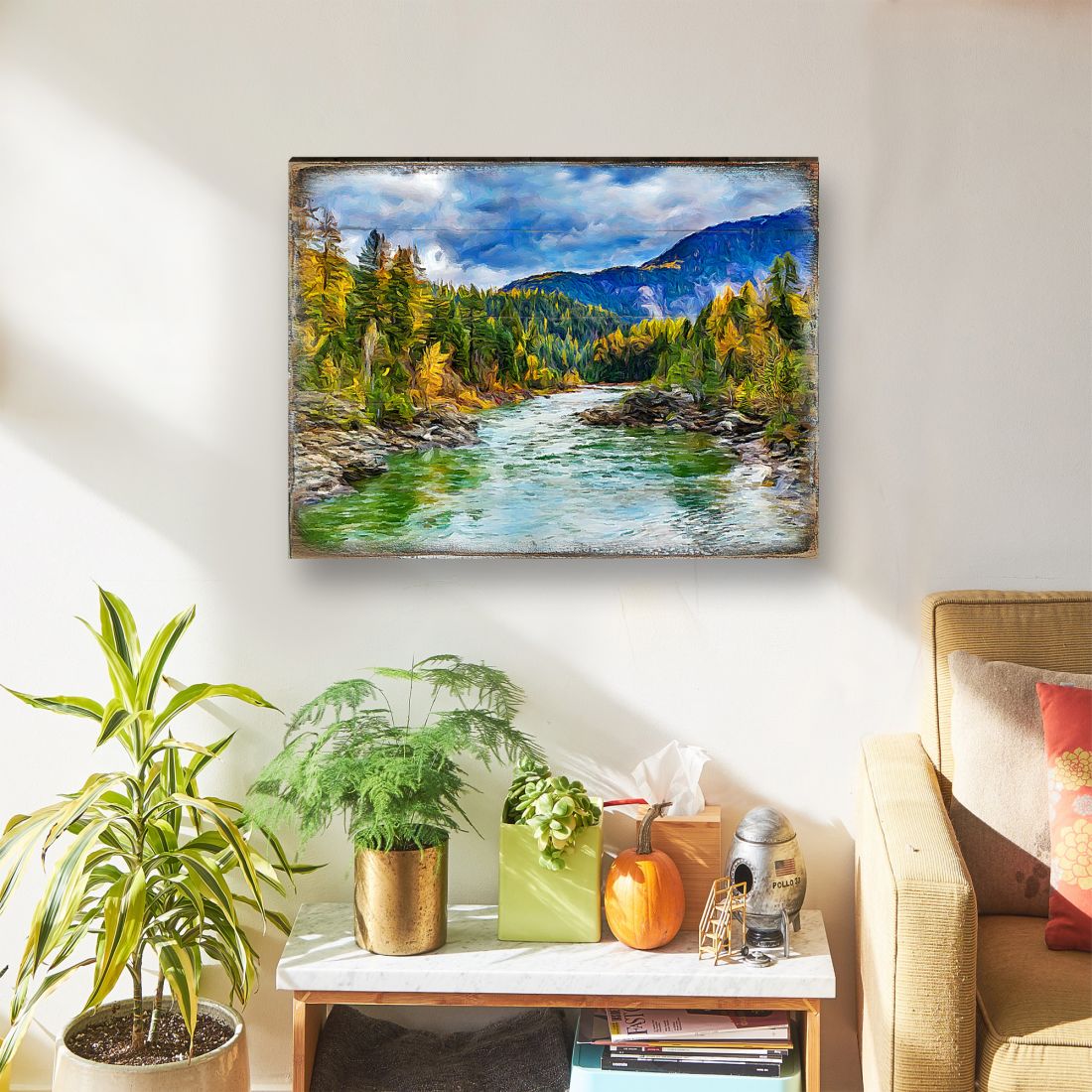 Forest River Art Wooden Wall Art by Nature Wonders - Nature Wildlife Décor  - 95246B