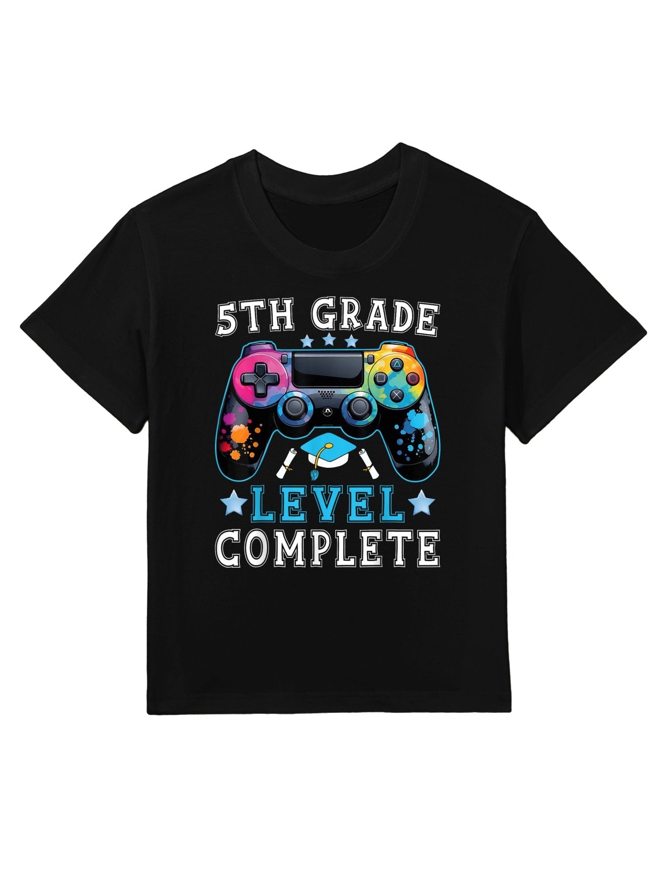 5th Grade Level Complete Last Day Of School Gamer Graduation Kids T-Shirt