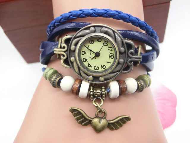 Vintage Heart Bracelet Watch - Casual Flying Pendant Timepiece