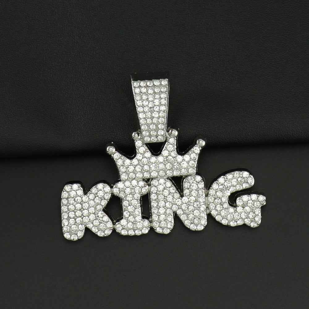 Men's Fashion Necklace with Diamond Pendant in Alloy