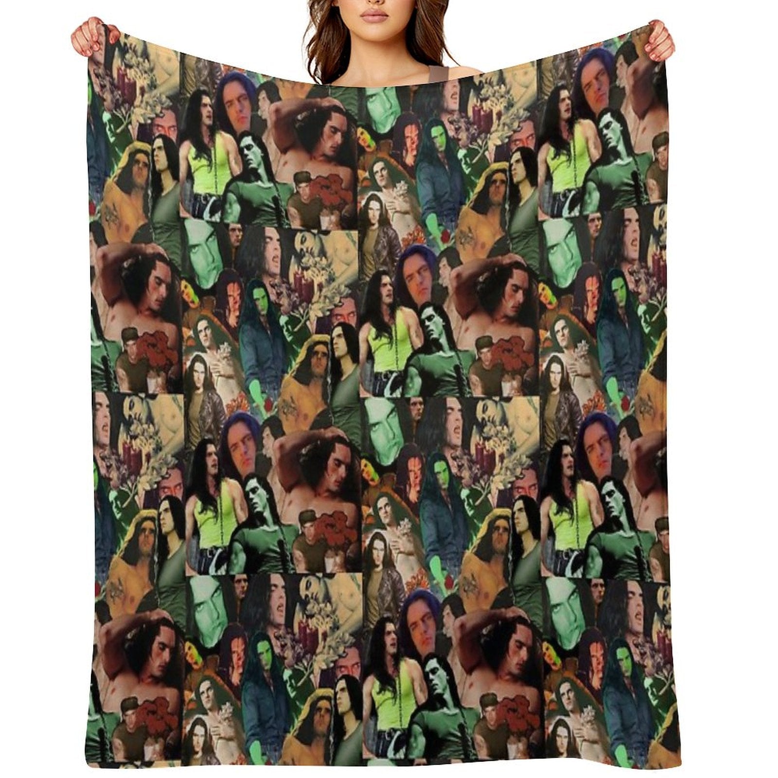 Type O Negative Peter Steele Dark Goth Collage Edit II Throw Blanket