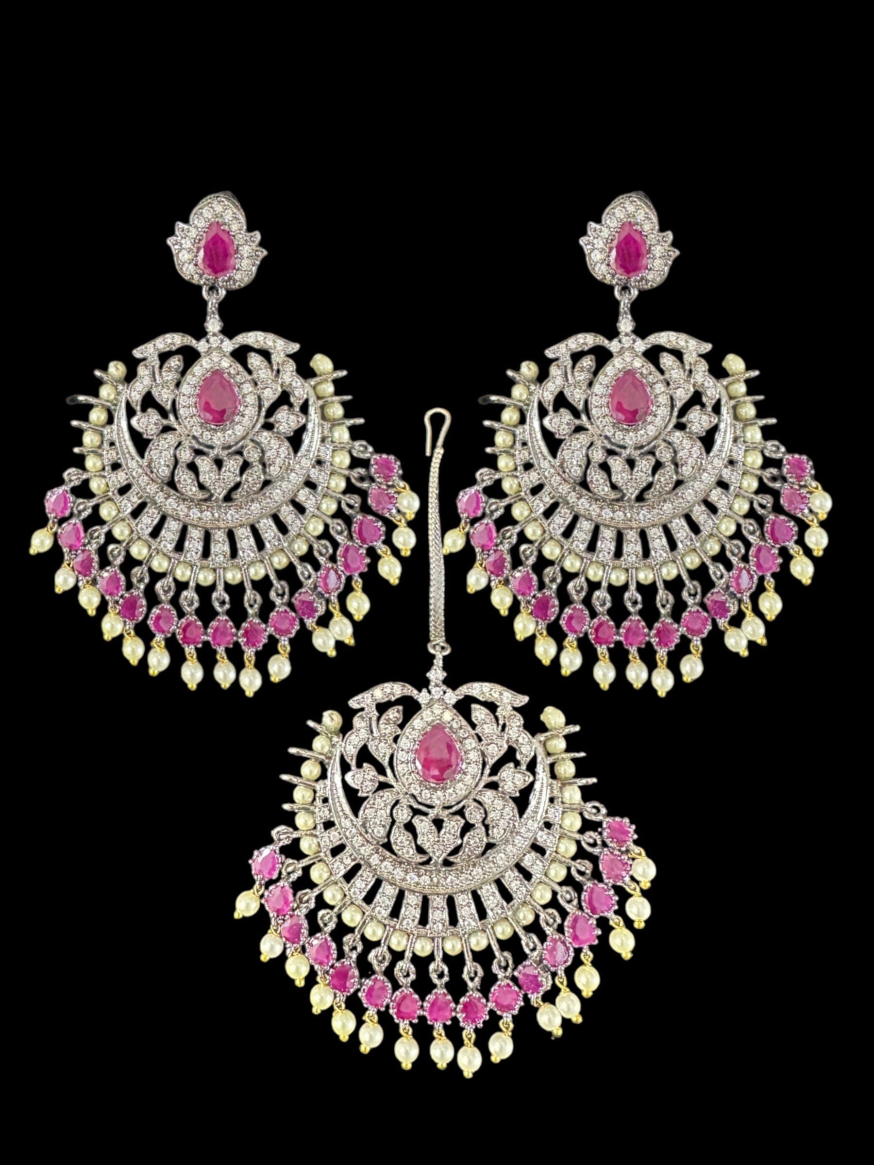 DJET48 Victorian earrings tika - ruby ( READY TO SHIP )