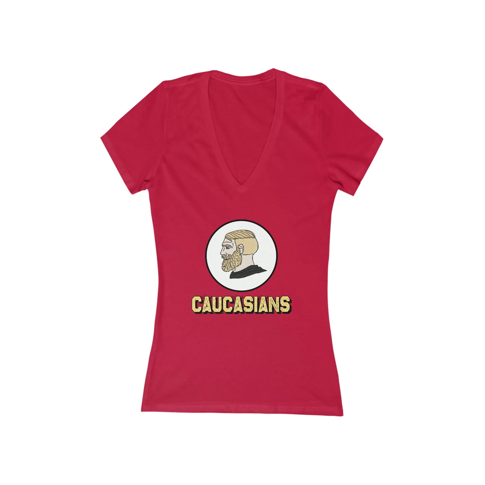 Caucasians Women&amp;#39;s Jersey Short Sleeve Deep V-Neck Tee