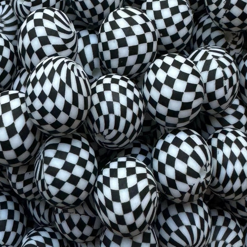 P628 WHITE CHECKERED 15MM PRINT (1ct)