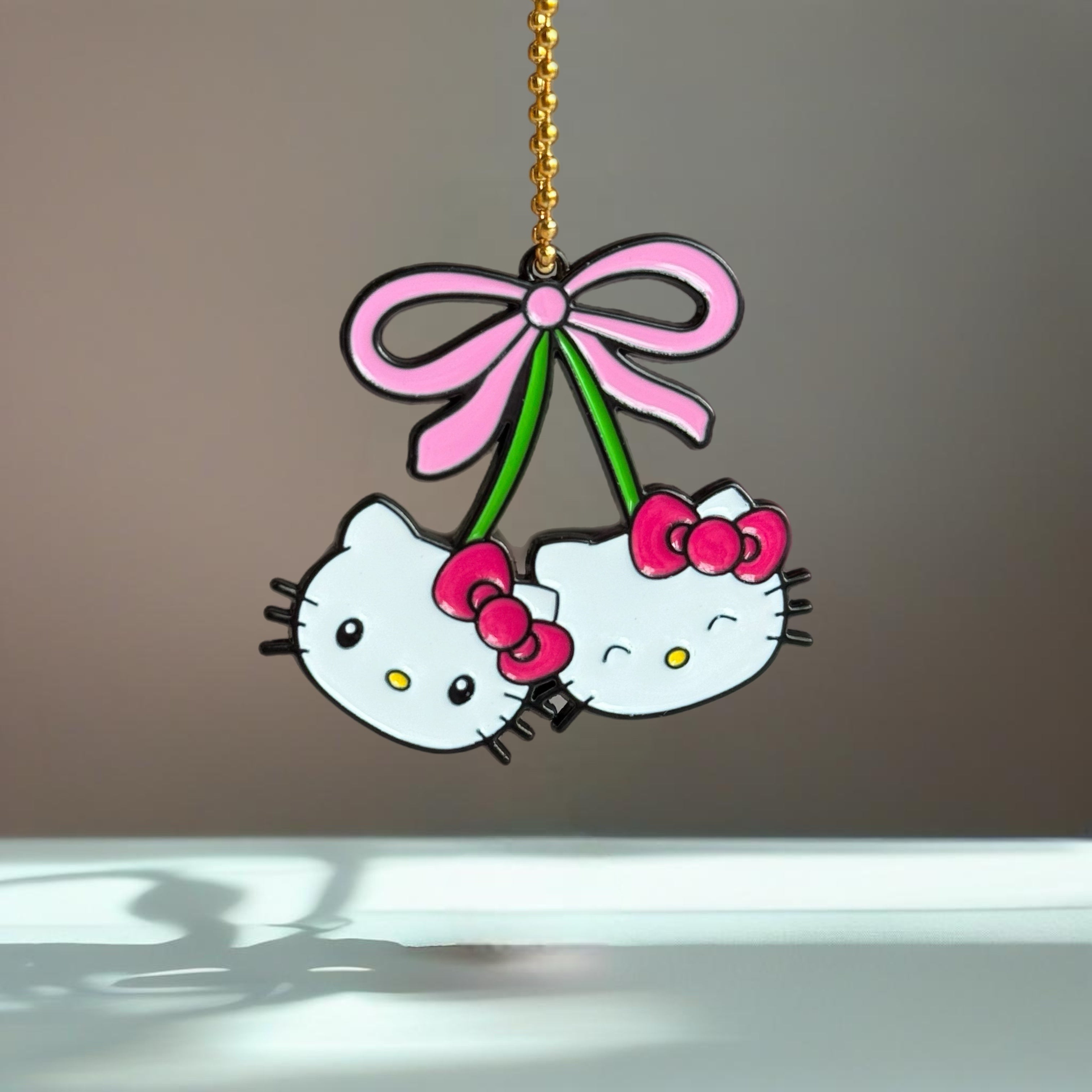 Kitty Cherries Charm - Tumbler Handle Charm