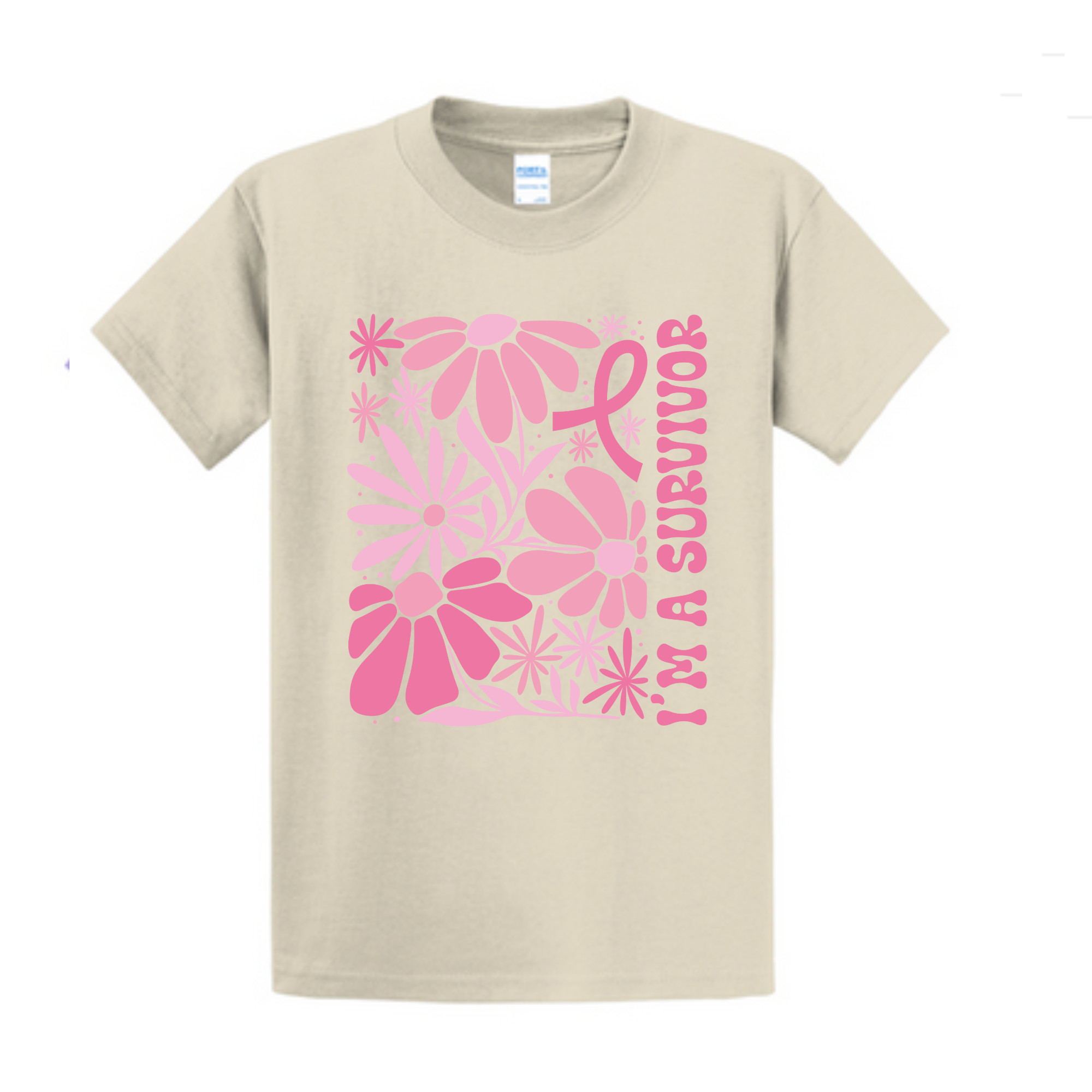 I&amp;#39;m a survivor Breast Cancer Awareness Fundraiser Tshirt PC61 Port &amp;amp; Co™ Essential Tee PUBLIC