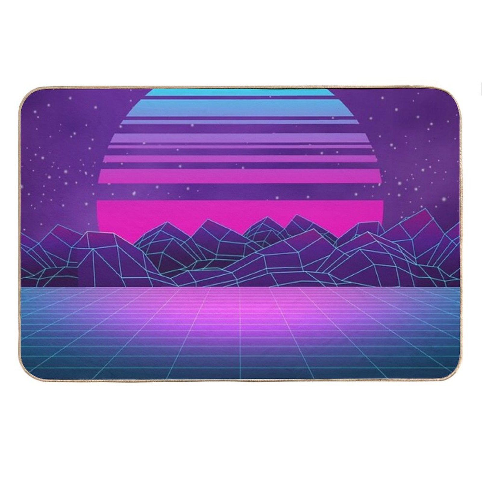 Synthwave Vaporwave Aesthetics Bath Mat