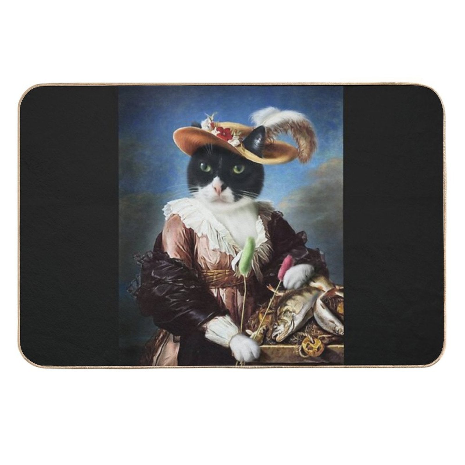 Cat Portrait - Batters  Dirt-Trapping Bath Mat