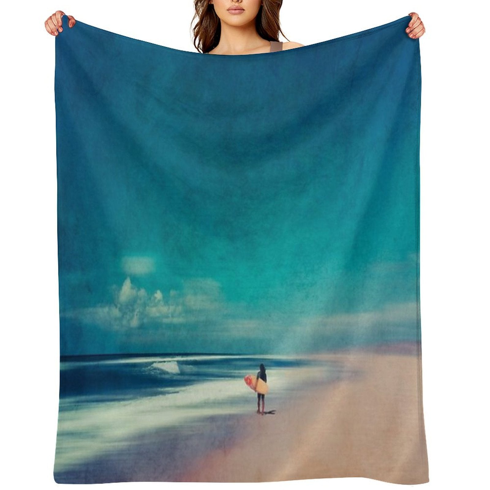 Summer Days - Going Surfing Throw Blanket