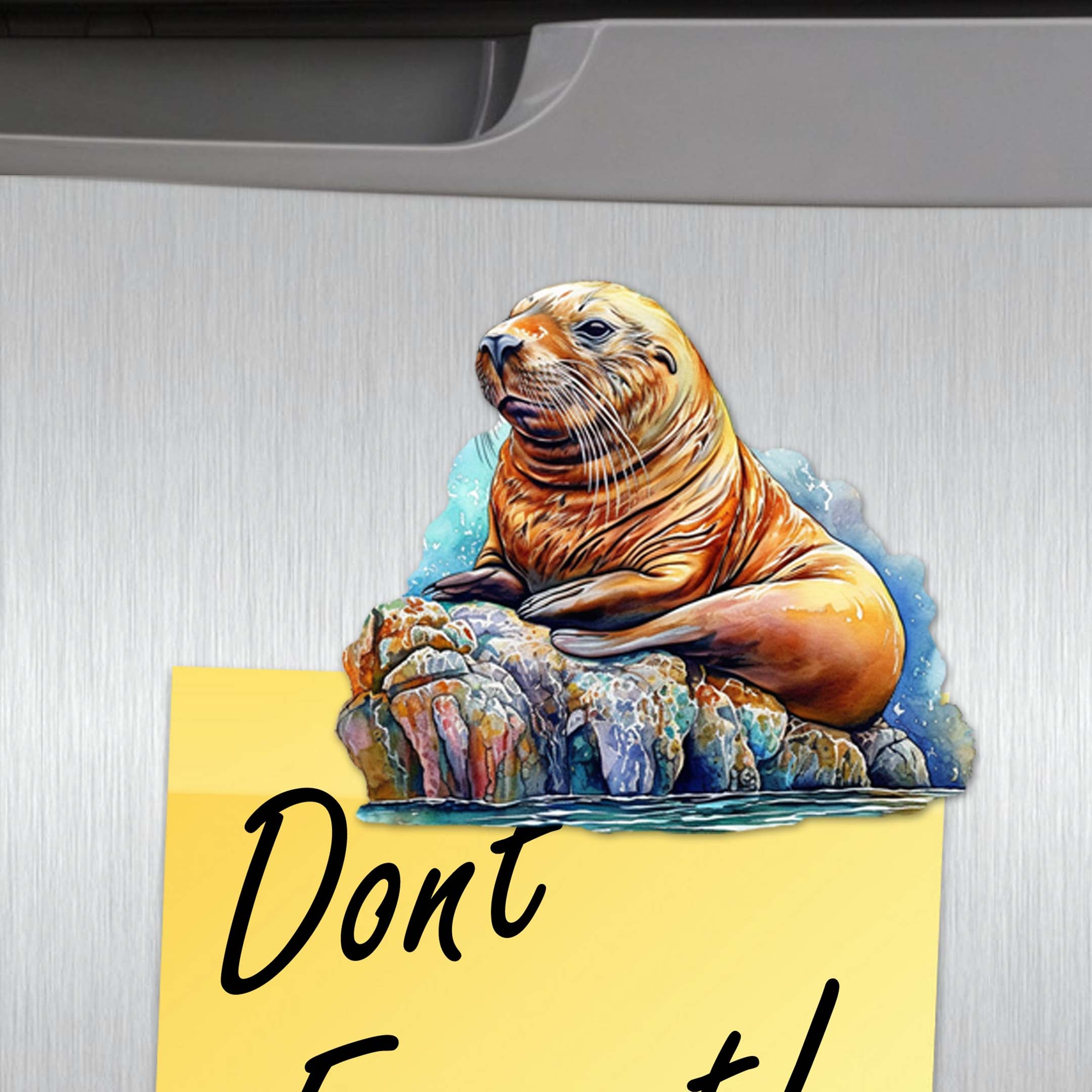 Sea Lions Decorative Eco Wood Magnets Set of 6 by G. Debrekht - Wildlife Coastal Decor - 8090127G-S6