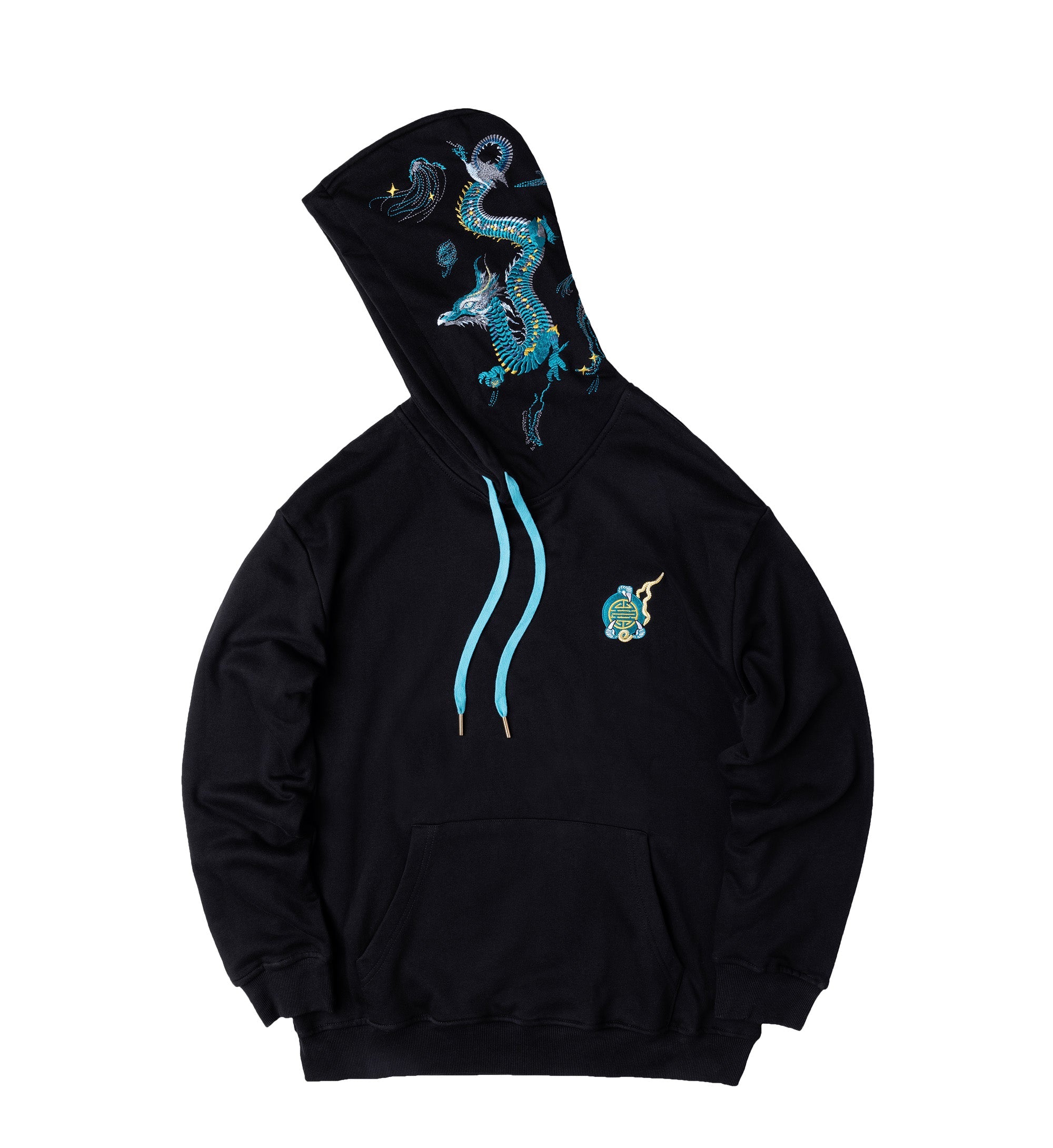 KH9000 Blue Dragon Embroidery Hoodie