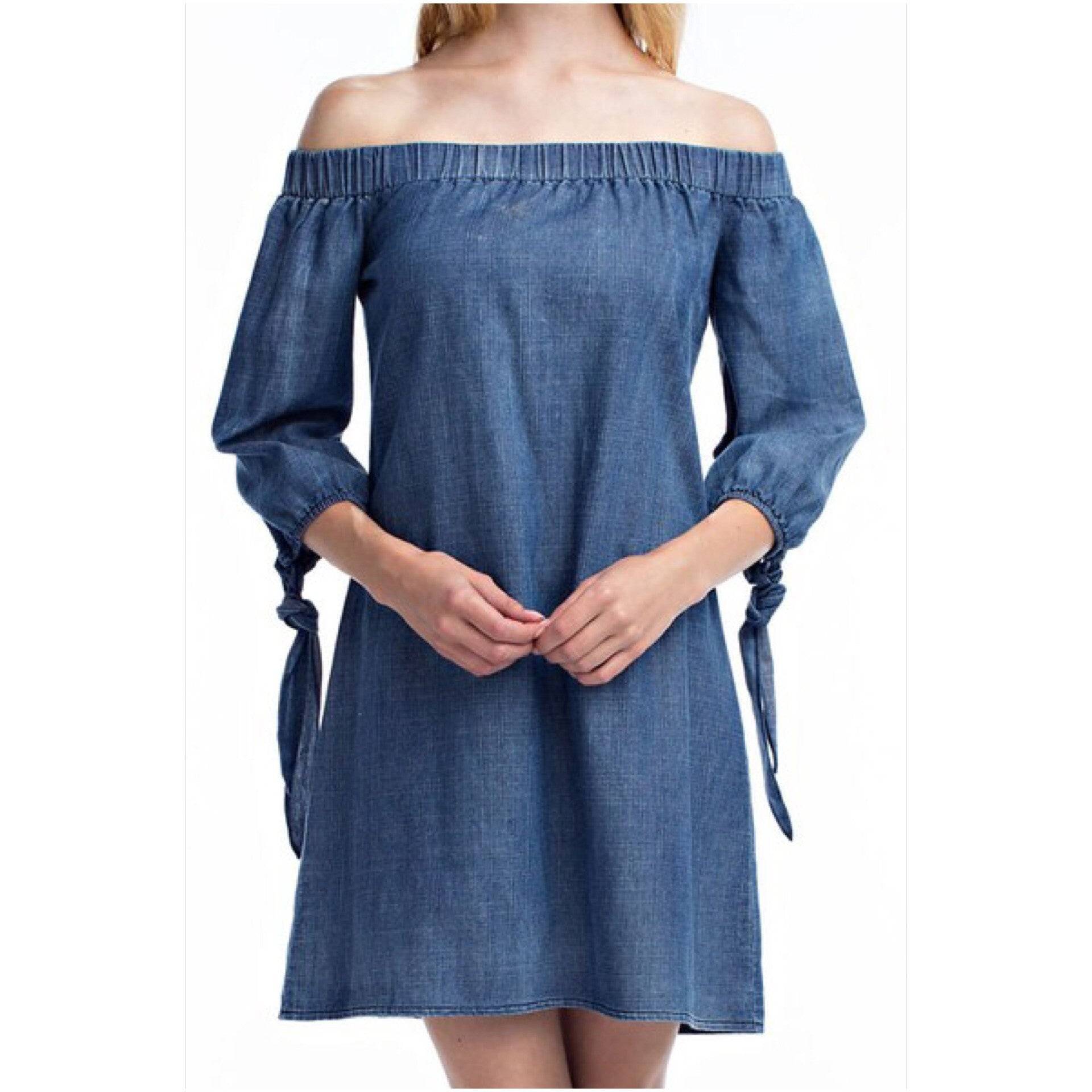 Denim Off The Shoulder Dress