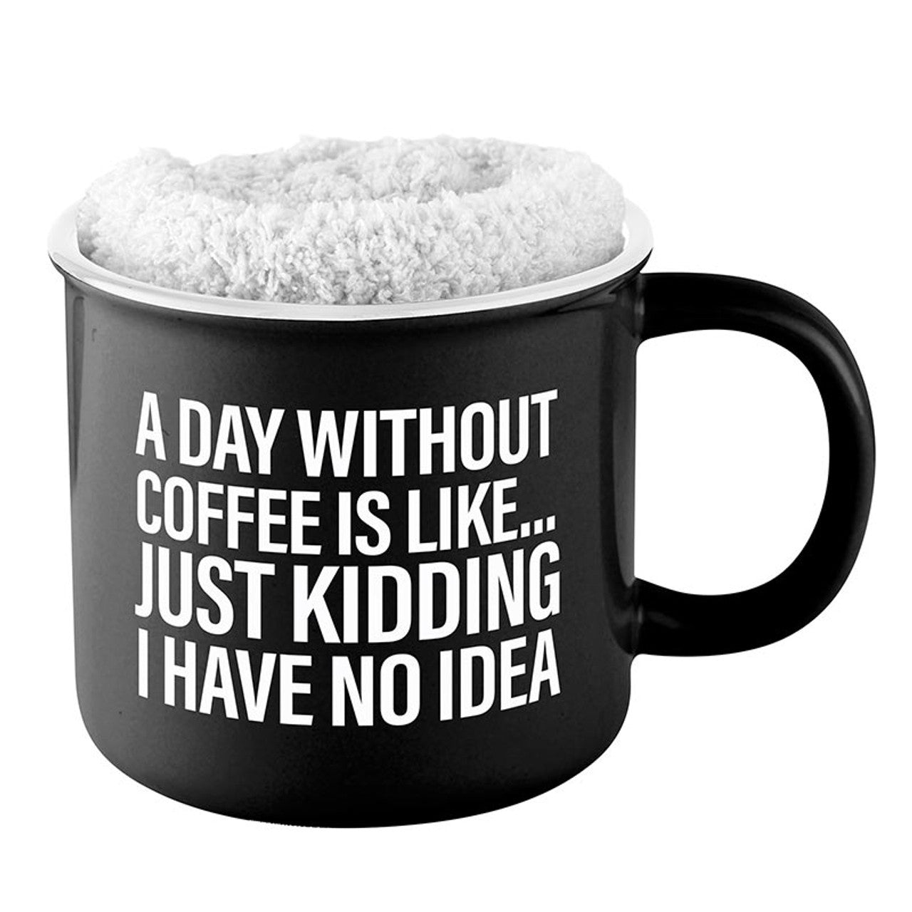 A Day Without Coffee is Like...Mug &amp;amp; Sock Gift Set in Black and White
