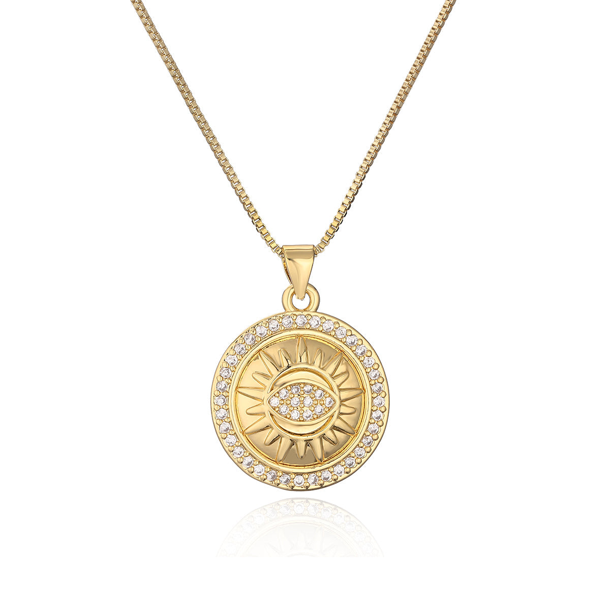 Evil Eye Sun Necklace - Protection &amp;amp; Luck
