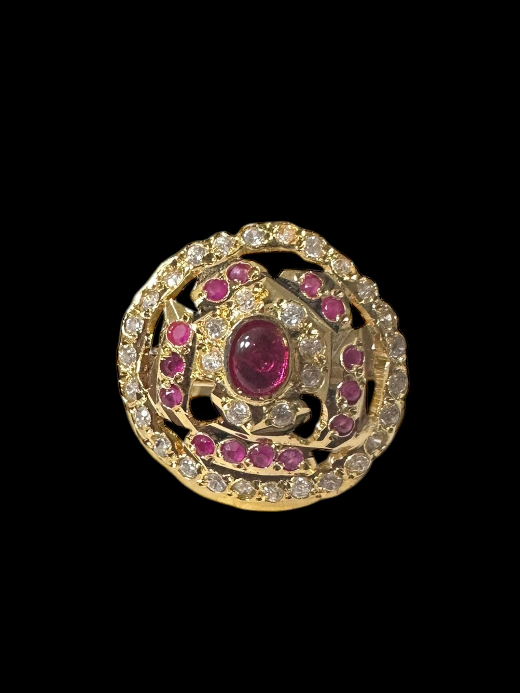 Ruby zircon jadau ring ( READY TO SHIP )