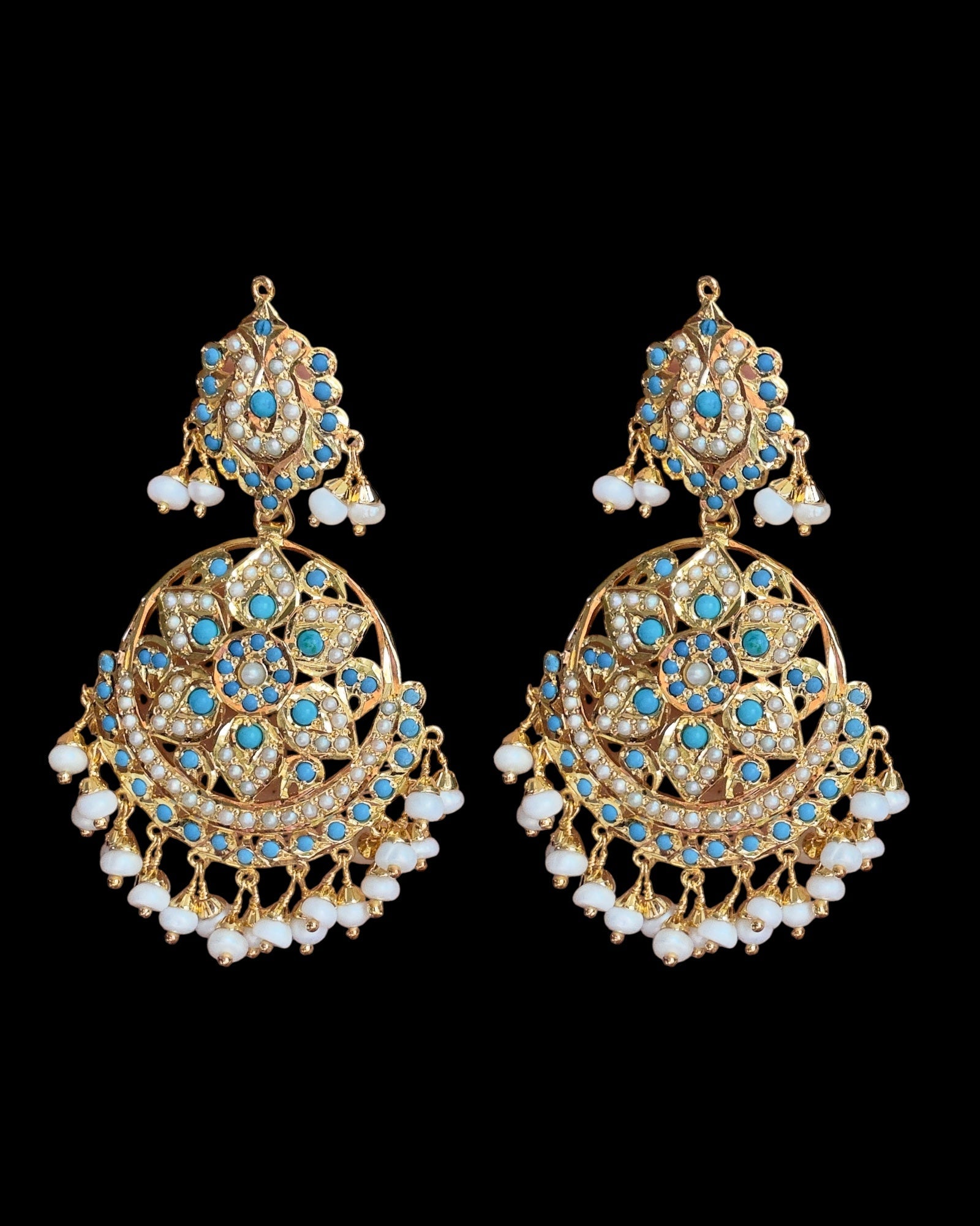 Freya Turquoise &amp;amp; Freshwater Pearl Earrings – Gold-Plated 92.5 Silver (Ready to Ship)
