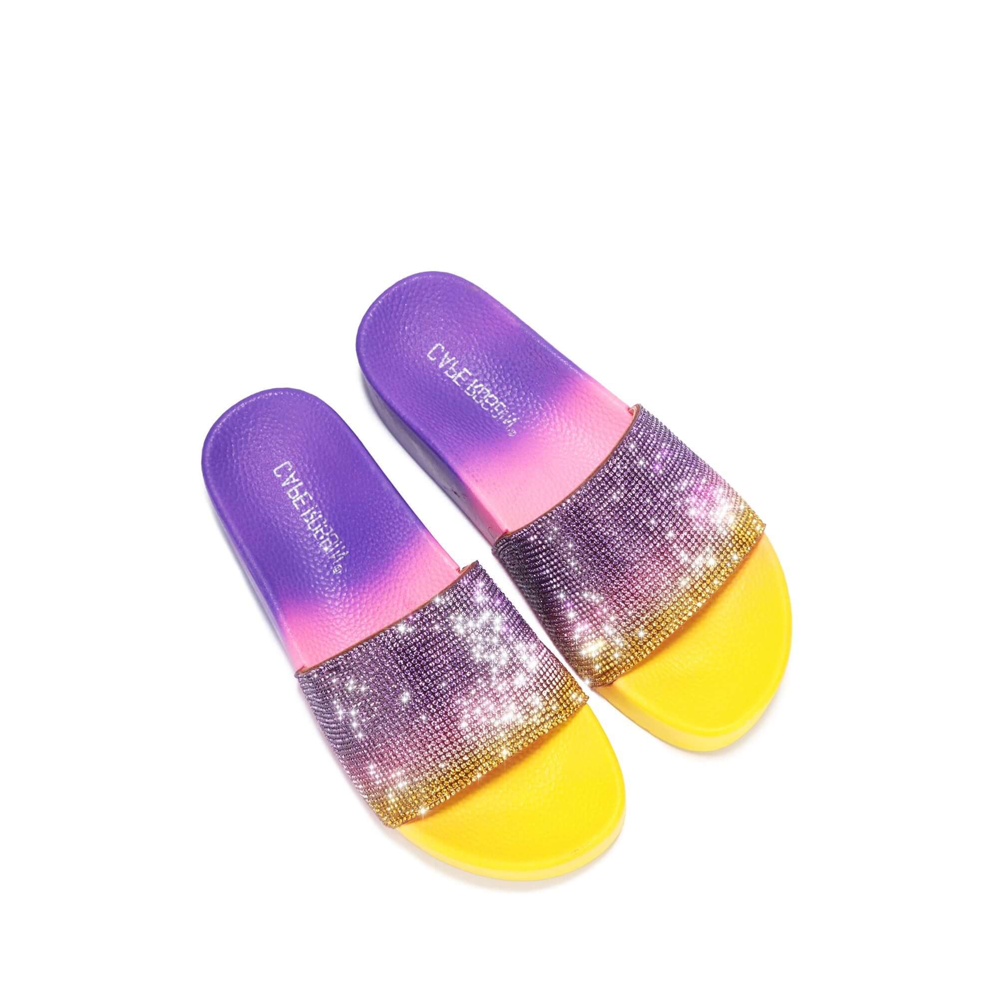Ombre Bling Slides - Yellow/Pink/Purple