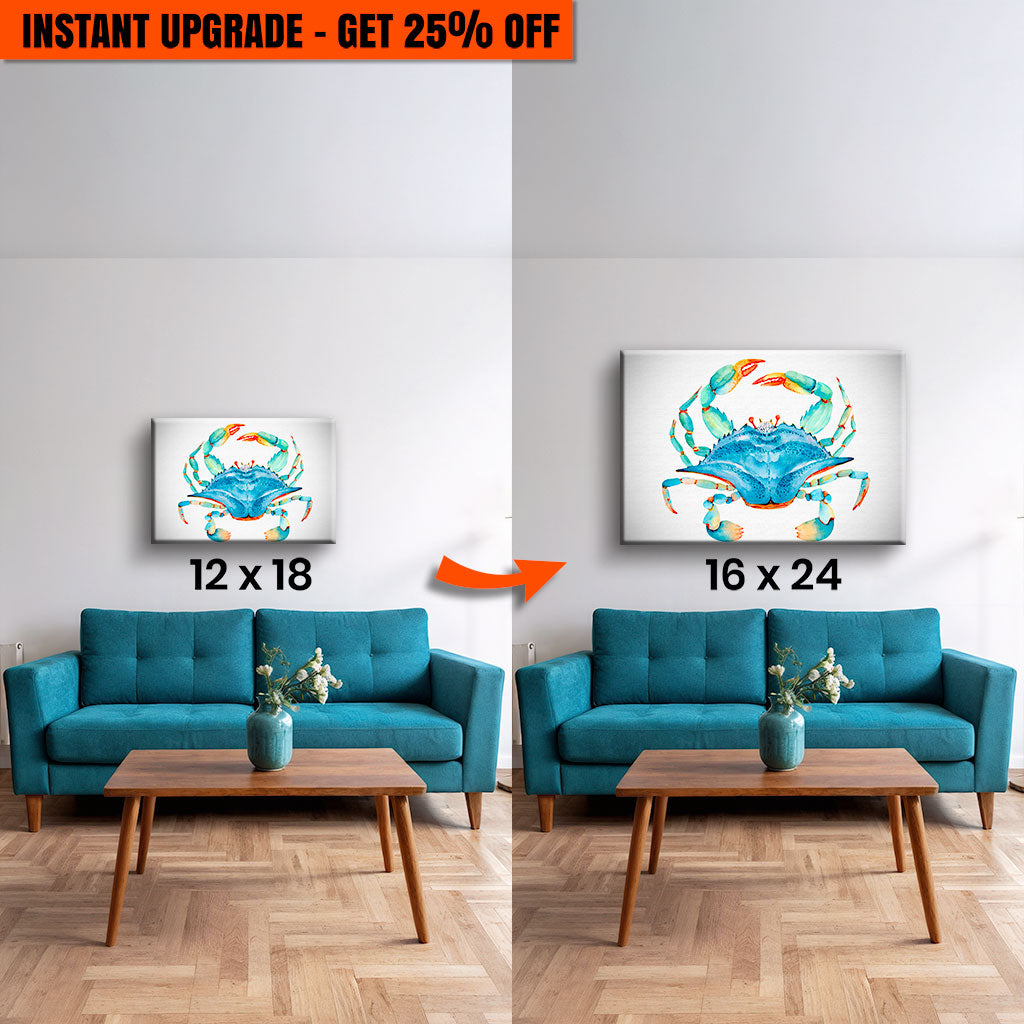 Upgrade Your 24x16 Inches &amp;#39;Crab Watercolor&amp;#39; Canvas To 36x24 Inches