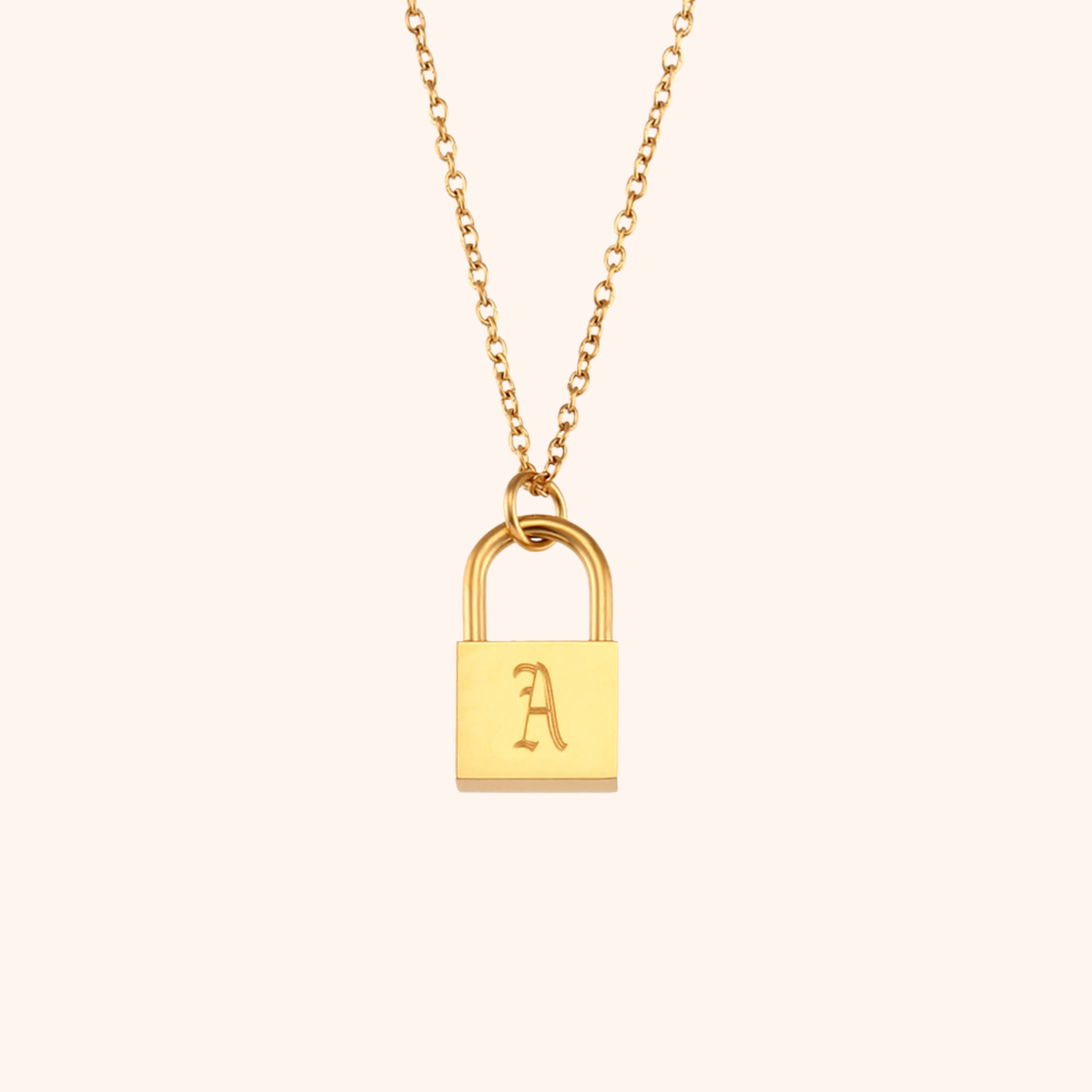 Initial Lock Necklace