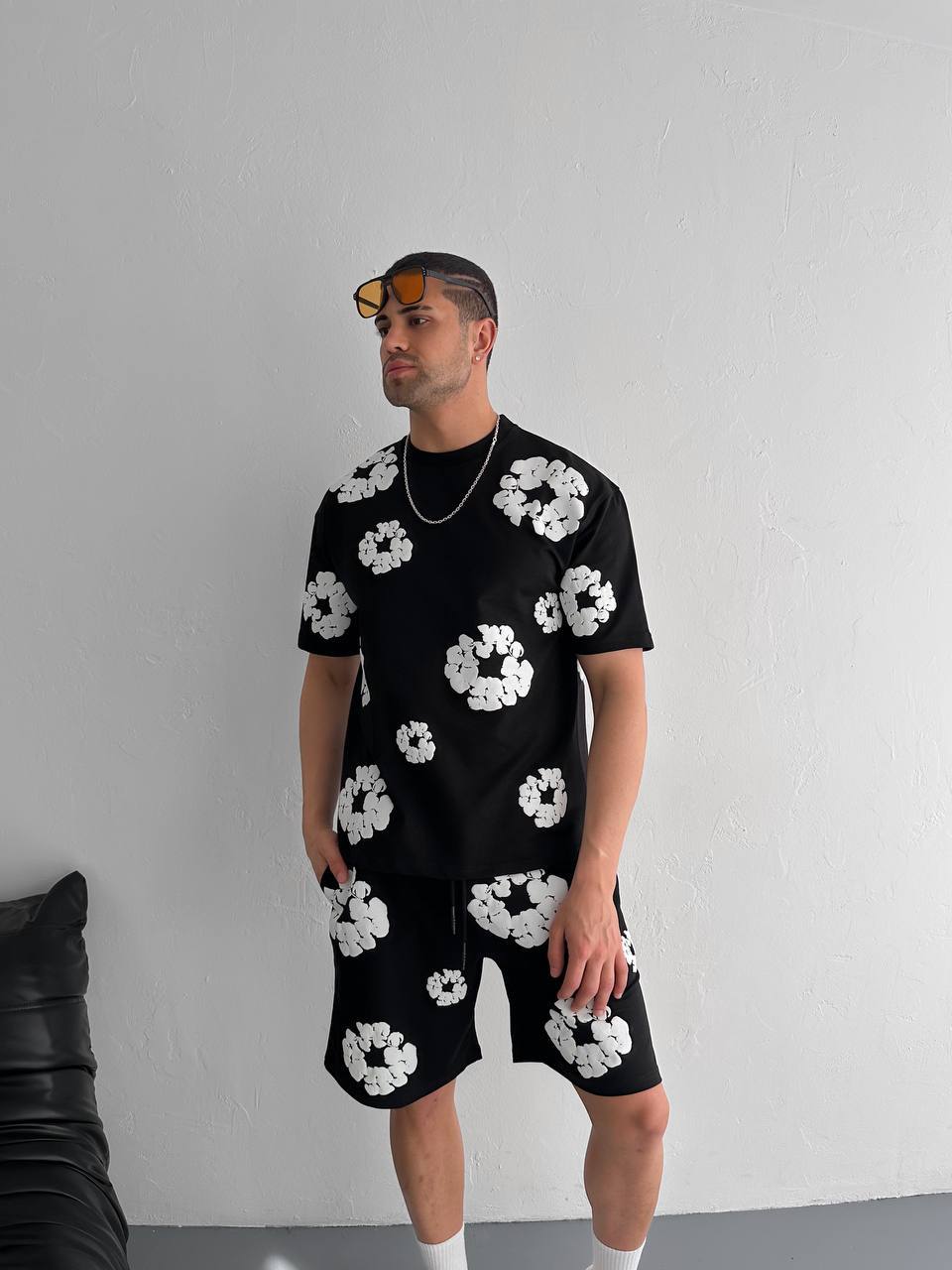 Abstract Bloom Print Men&amp;#39;s Co-ord Set – Vibrant Floral Streetwear for Summer