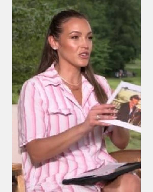 Access Daily Emily Orozco Pink and White Striped Mini Dress