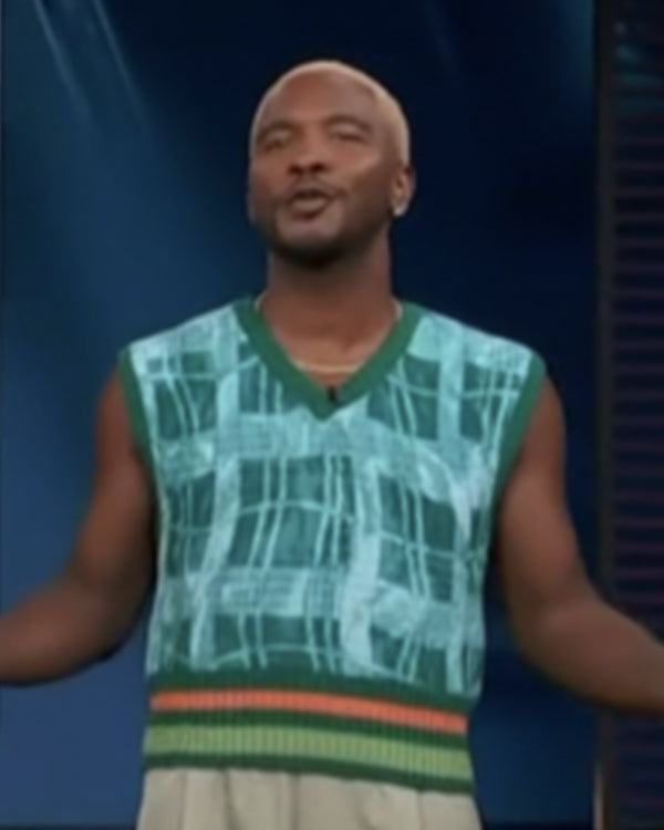 Access Hollywood 2025 Scott Evans Teal Green Graphics Vest