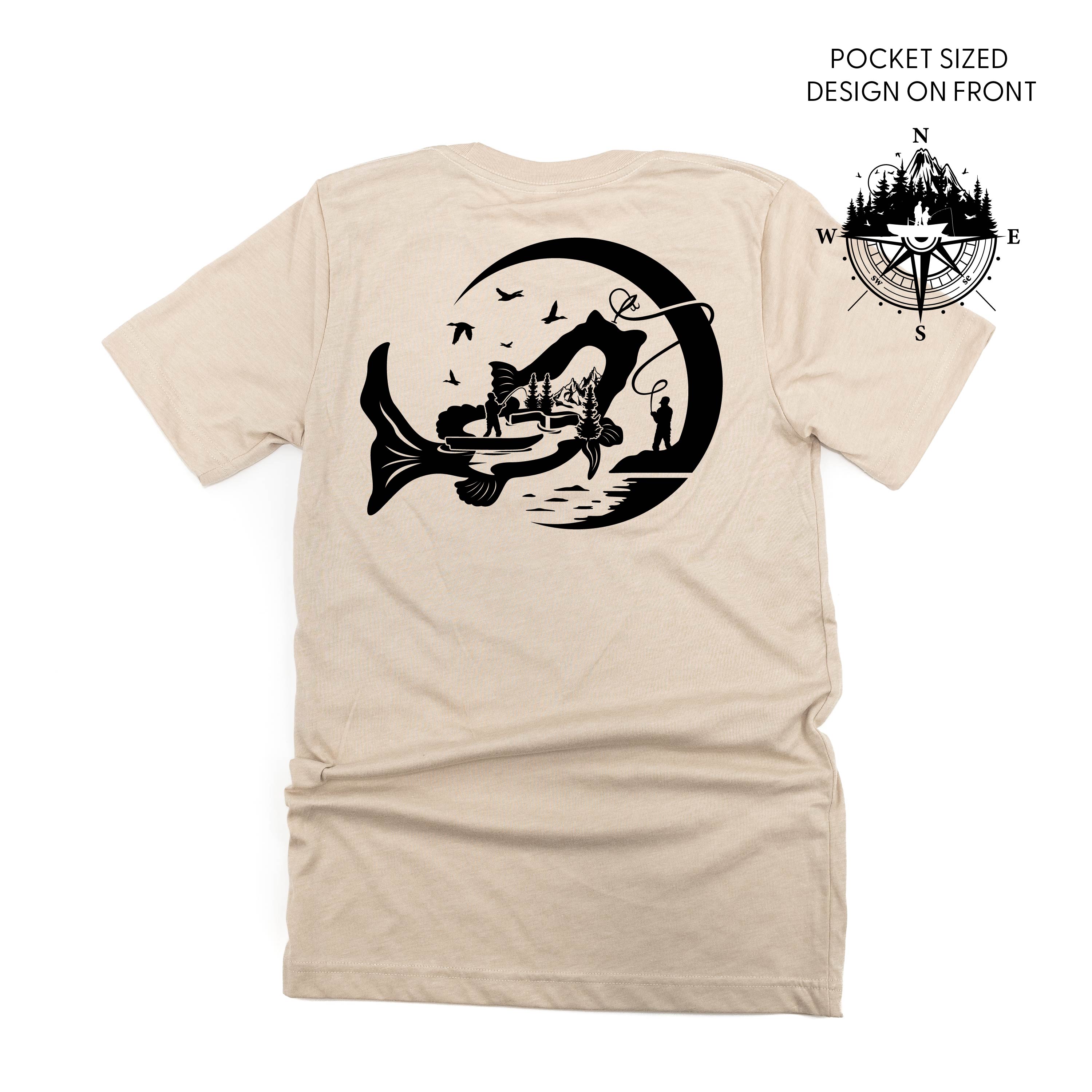 Fishing Compass - Fishing Scene (pf&amp;amp;b) - Unisex Tee