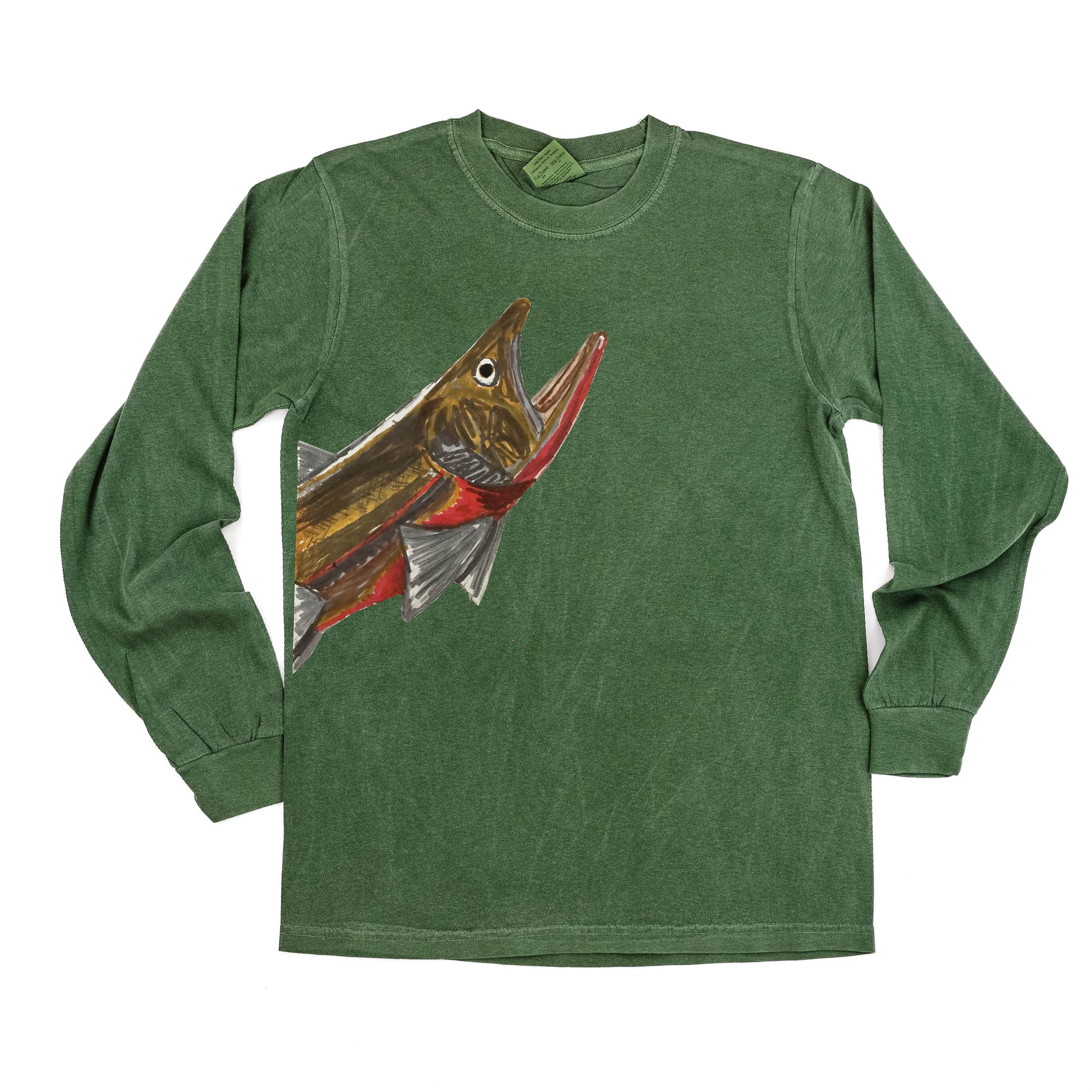 Cutthroat Trout - Hand Drawn - Long Sleeve Comfort Colors Tee