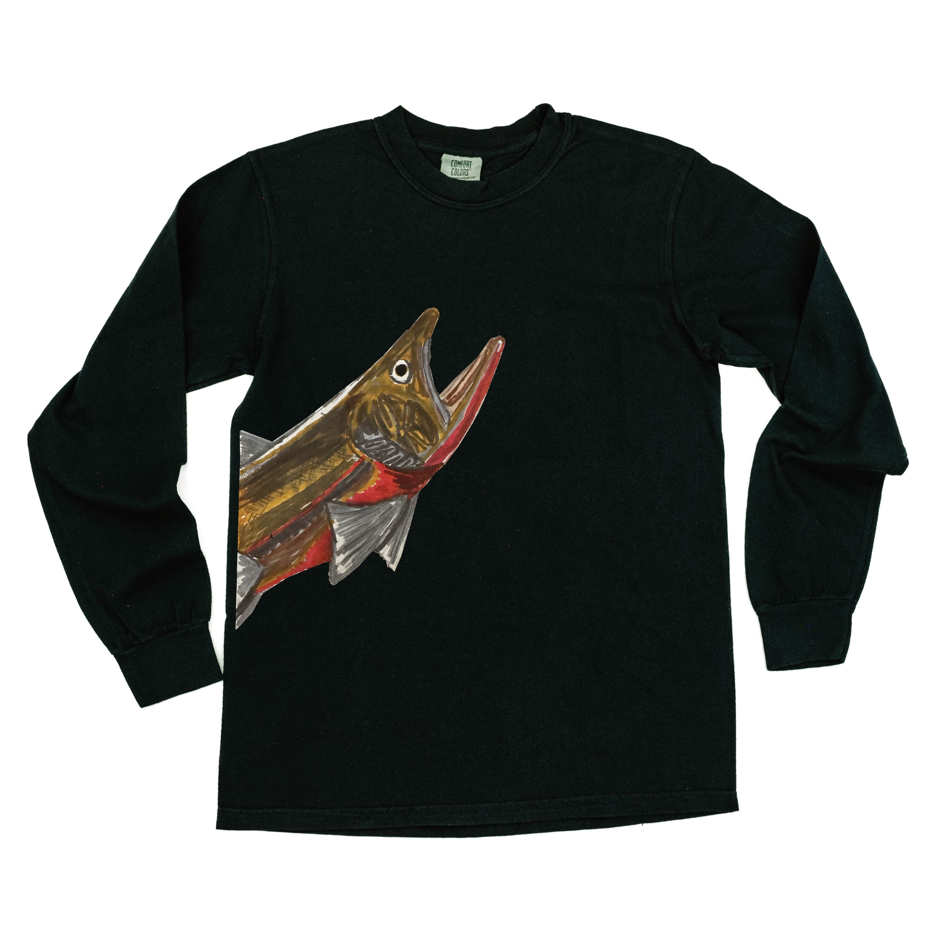 Cutthroat Trout - Hand Drawn - Long Sleeve Comfort Colors Tee